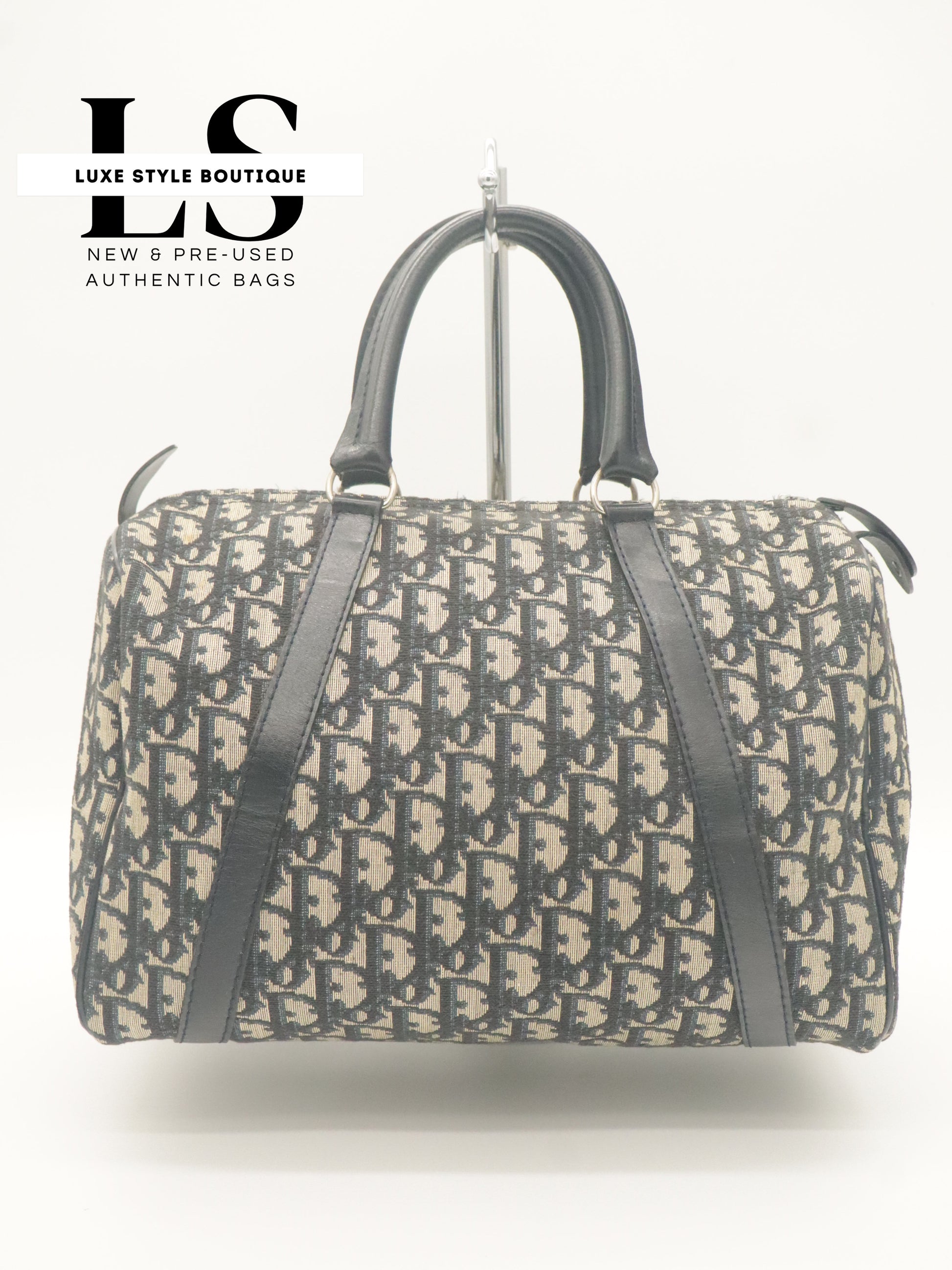 Dior Mini Trotter Boston Bag Navy Blue