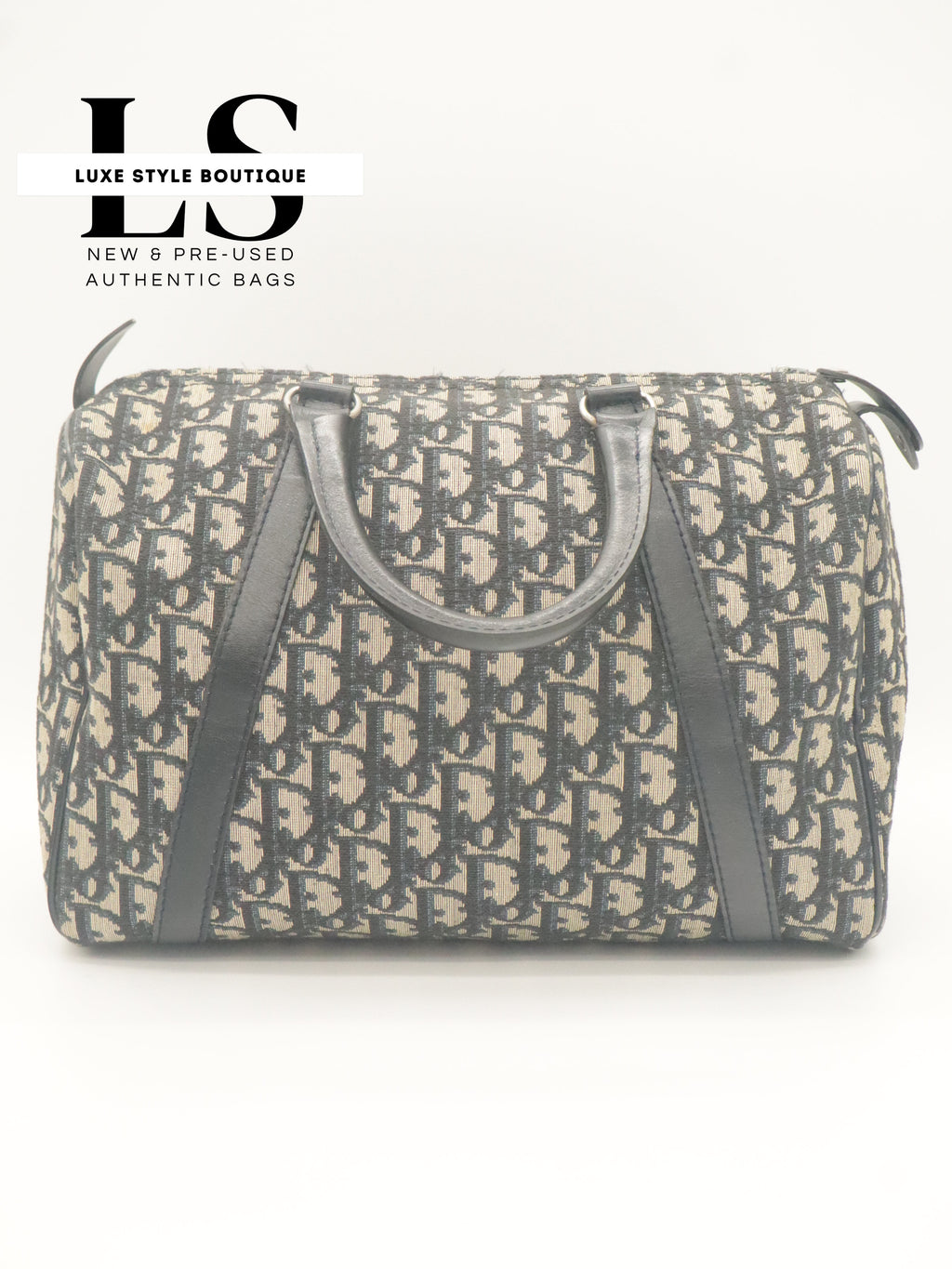 Dior Mini Trotter Boston Bag Navy Blue