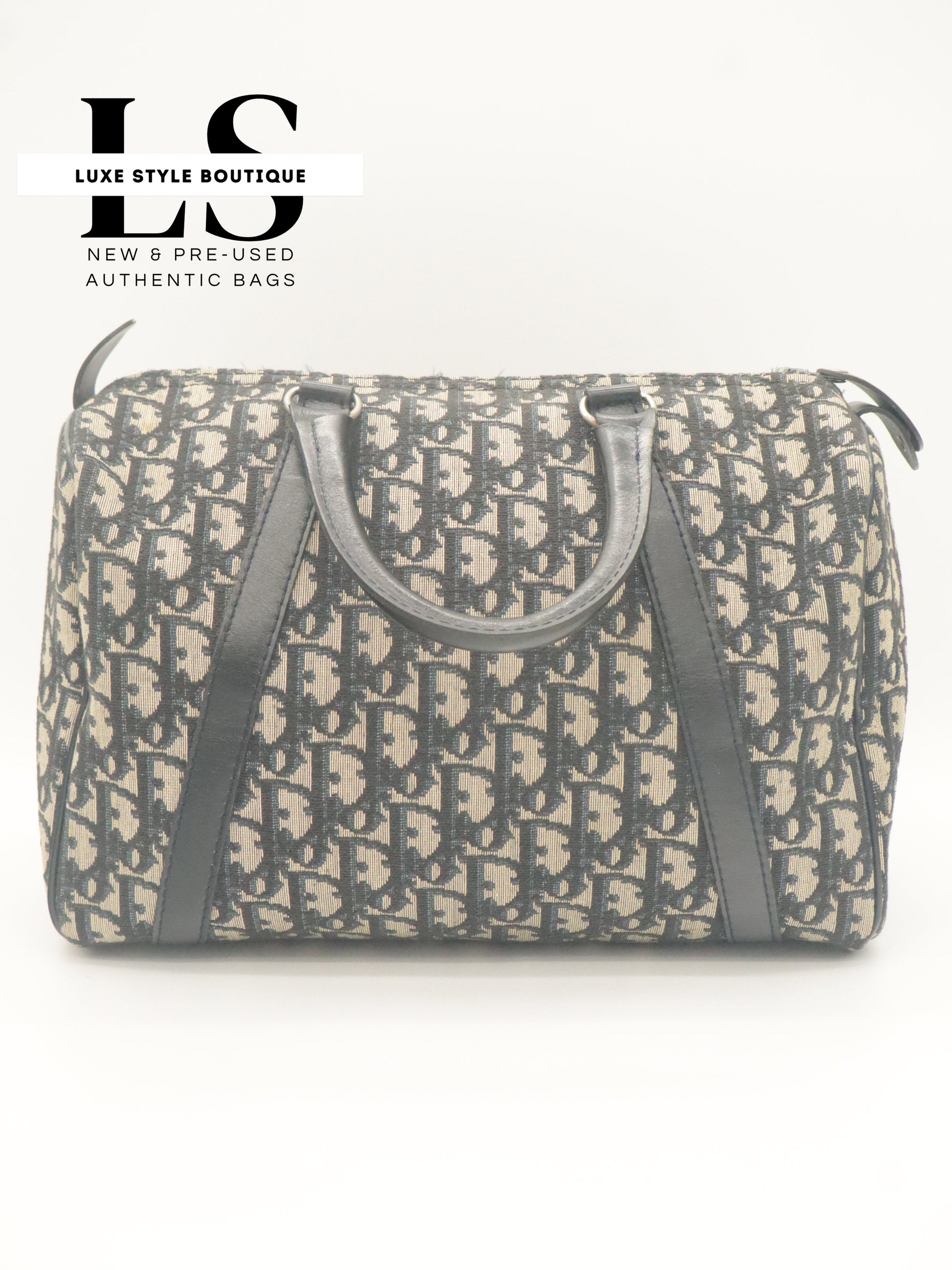 Dior Mini Trotter Boston Bag Navy Blue