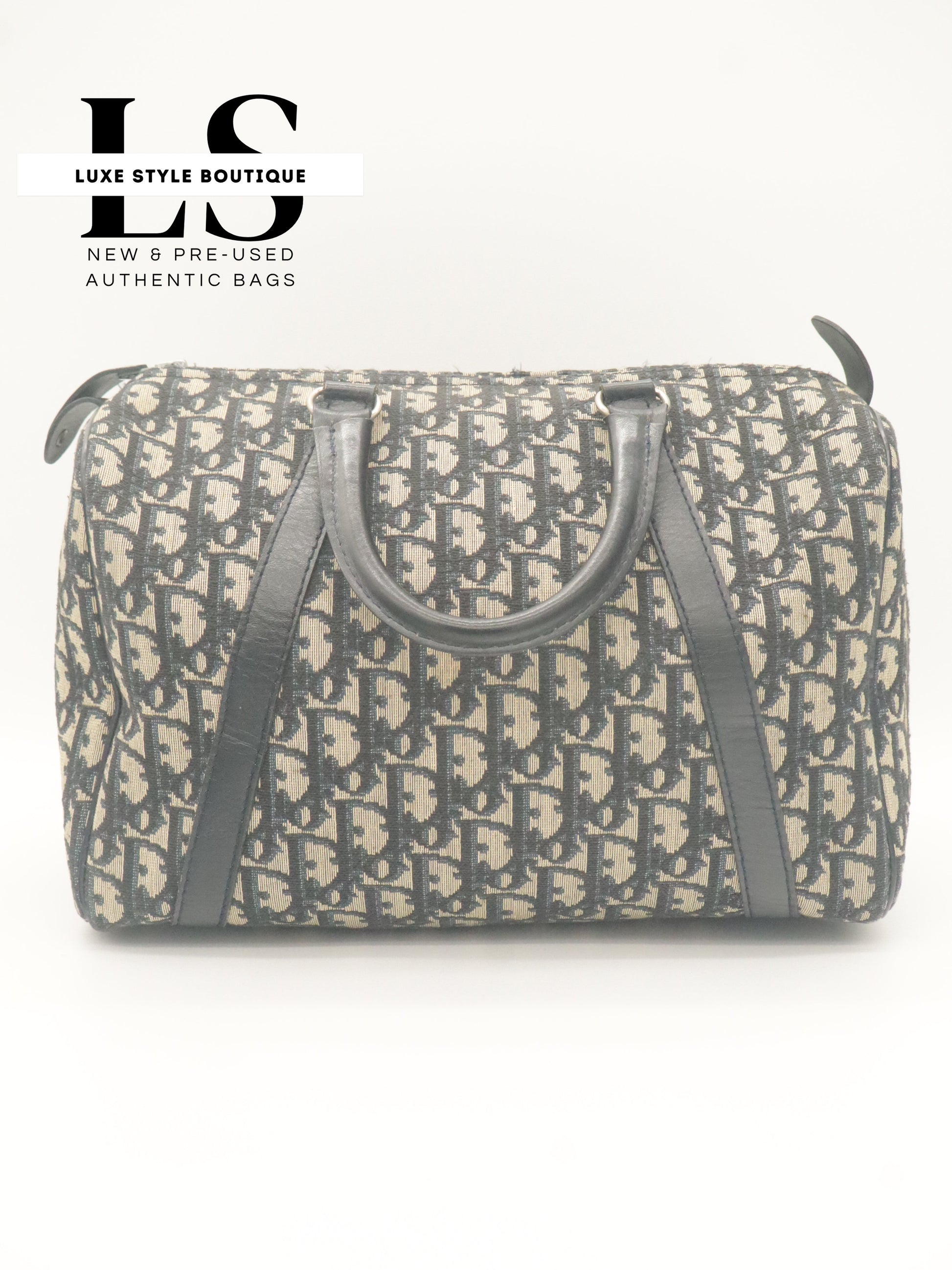 Dior Mini Trotter Boston Bag Navy Blue