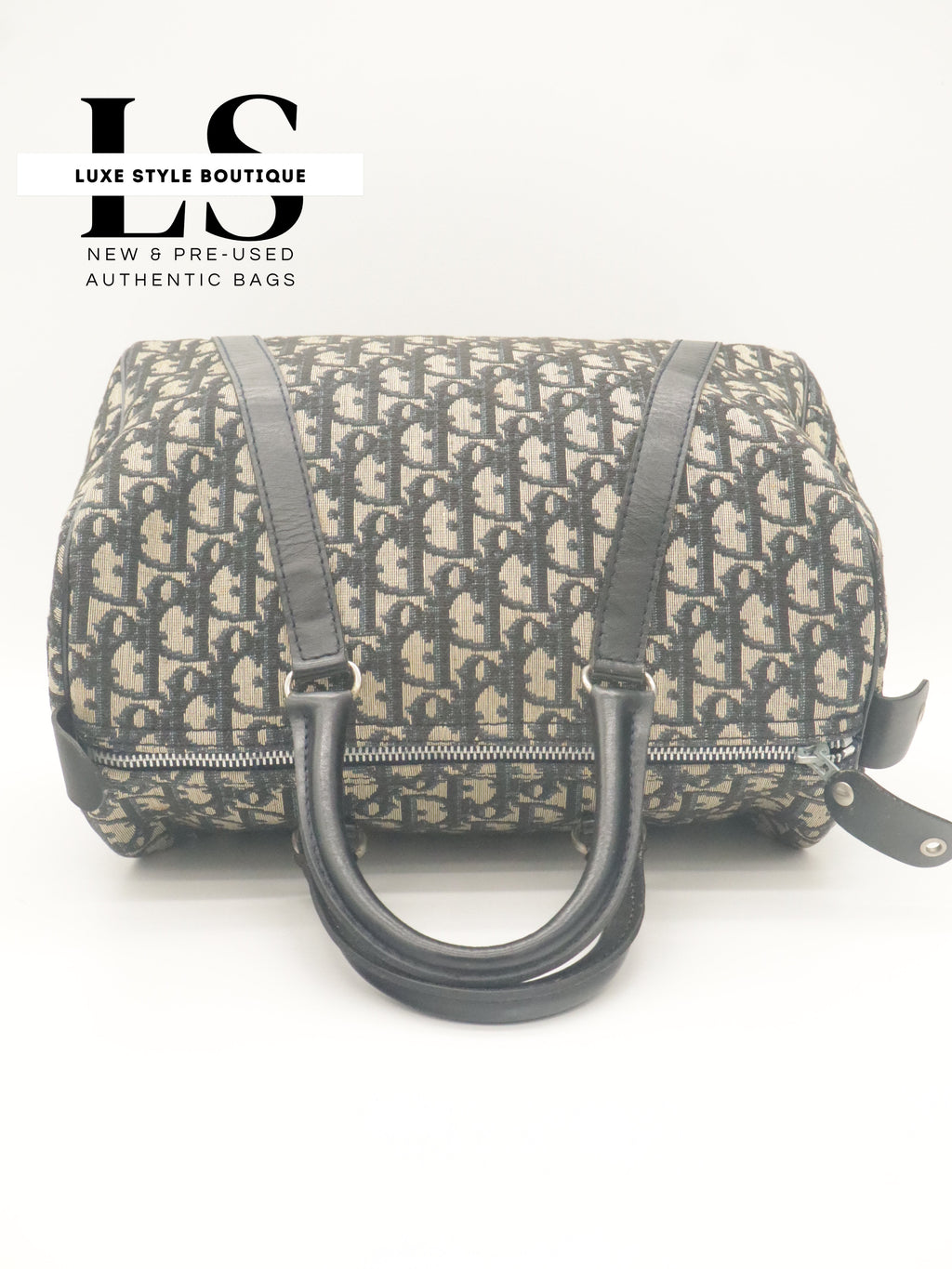 Dior Mini Trotter Boston Bag Navy Blue