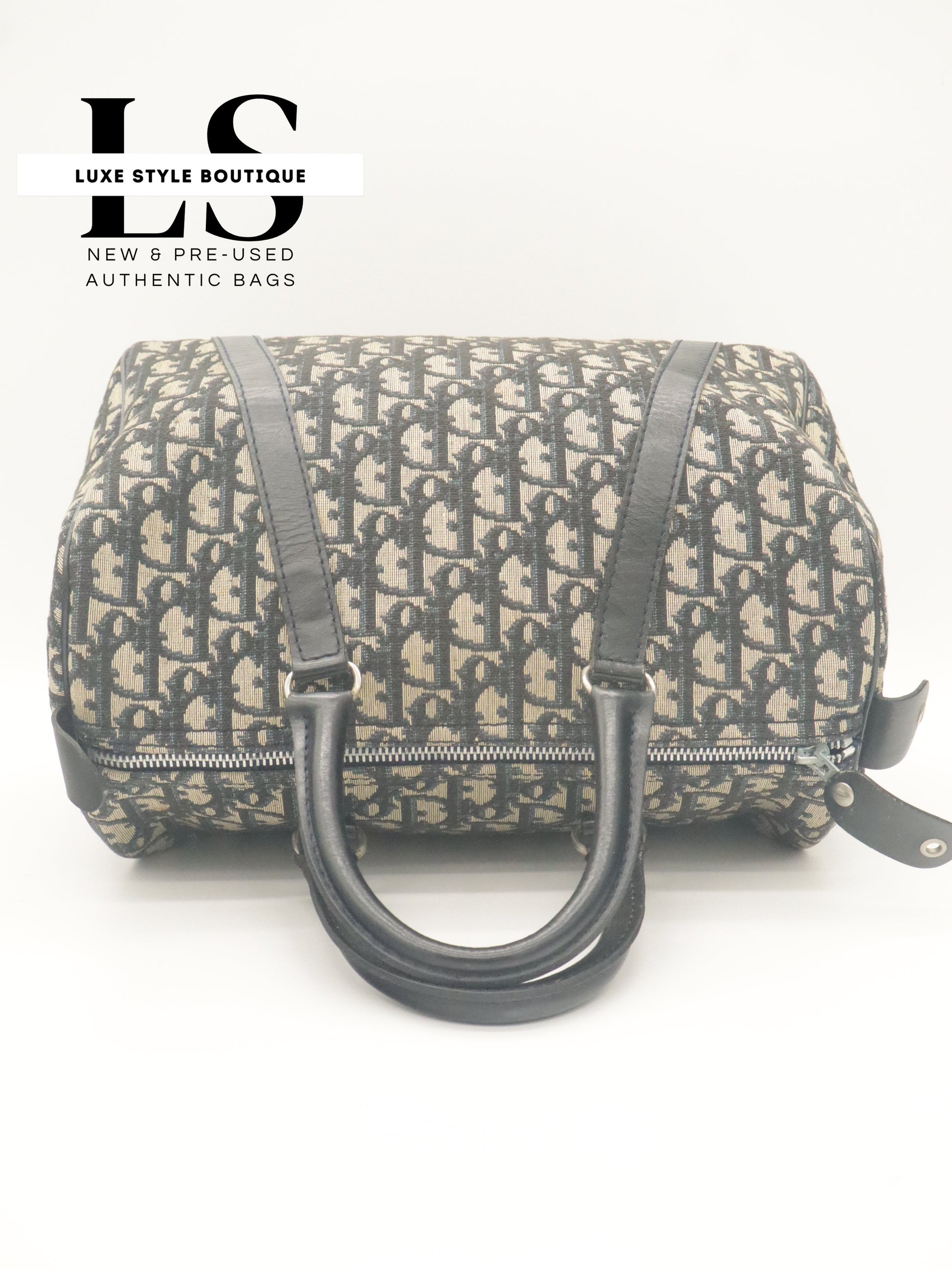 Dior Mini Trotter Boston Bag Navy Blue