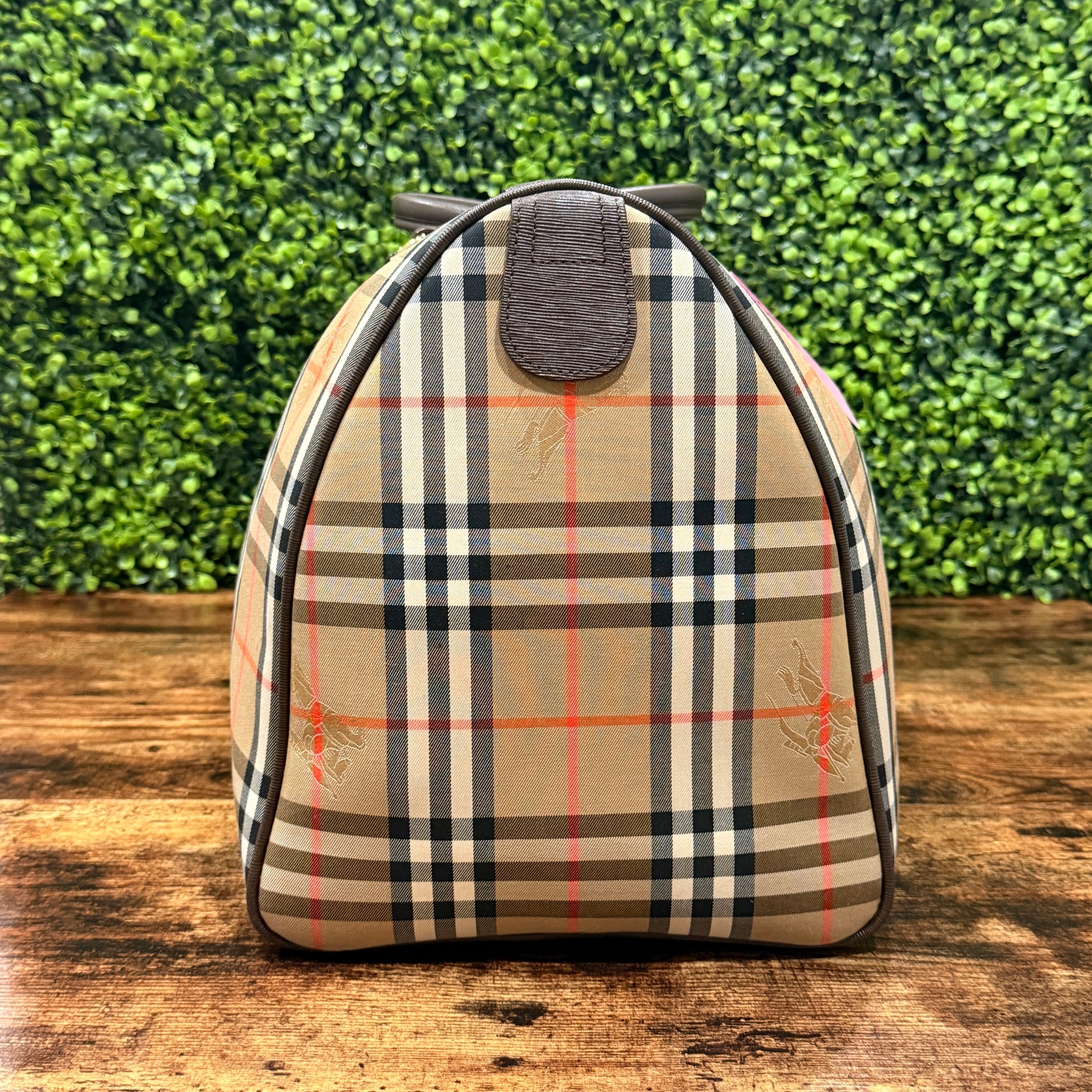 Burberry Haymarket Check Travel Duffle Bag