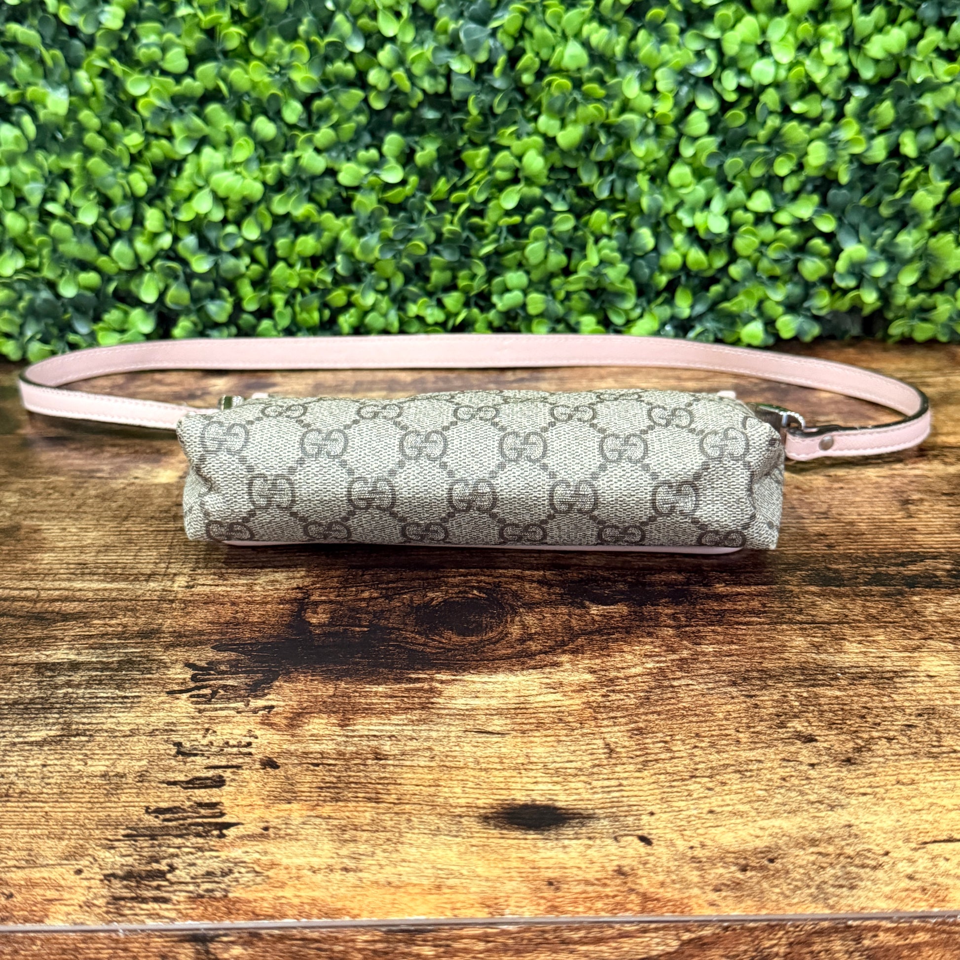 Gucci GG Canvas Heart Bit Pink Canvas Bag