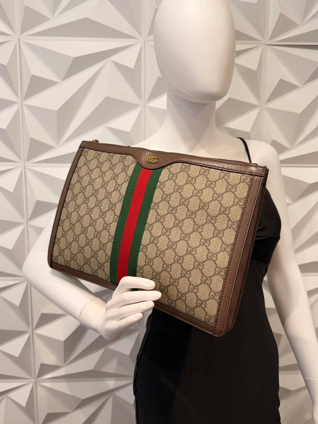 Gucci Ophidia Portfolio Clutch GG Canvas