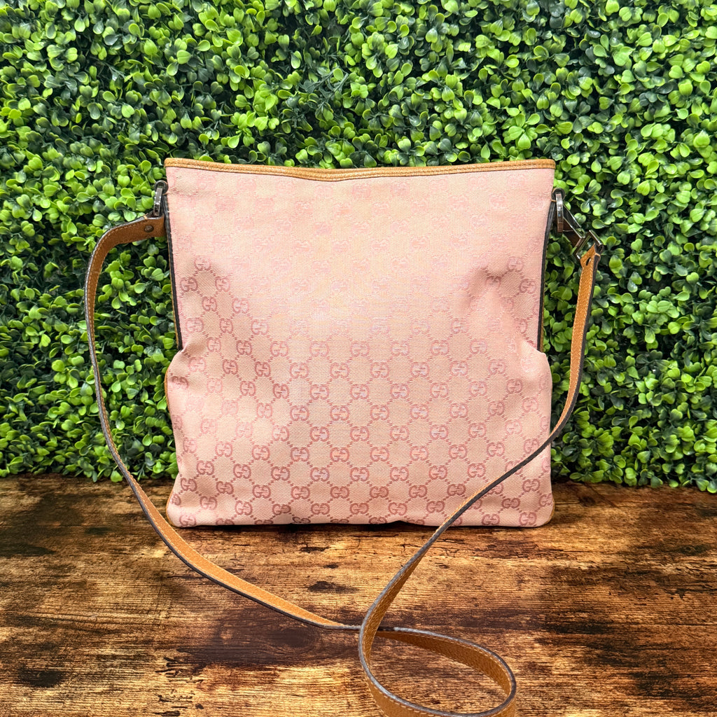 Gucci Pink GG Canvas Crossbody Bag