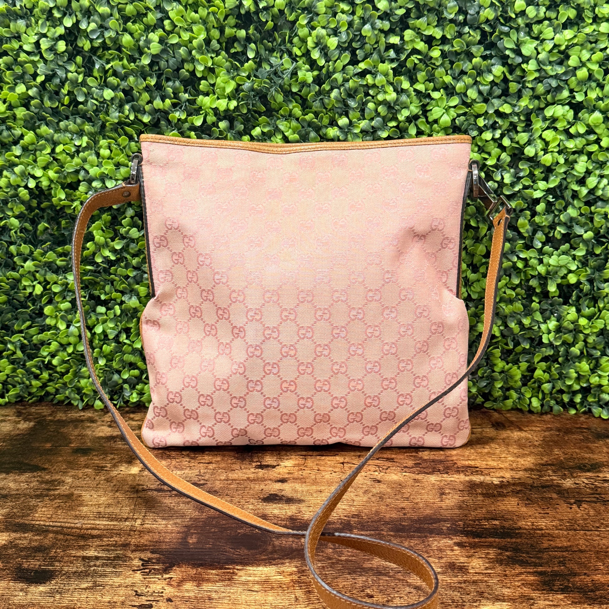 Gucci Pink GG Canvas Crossbody Bag