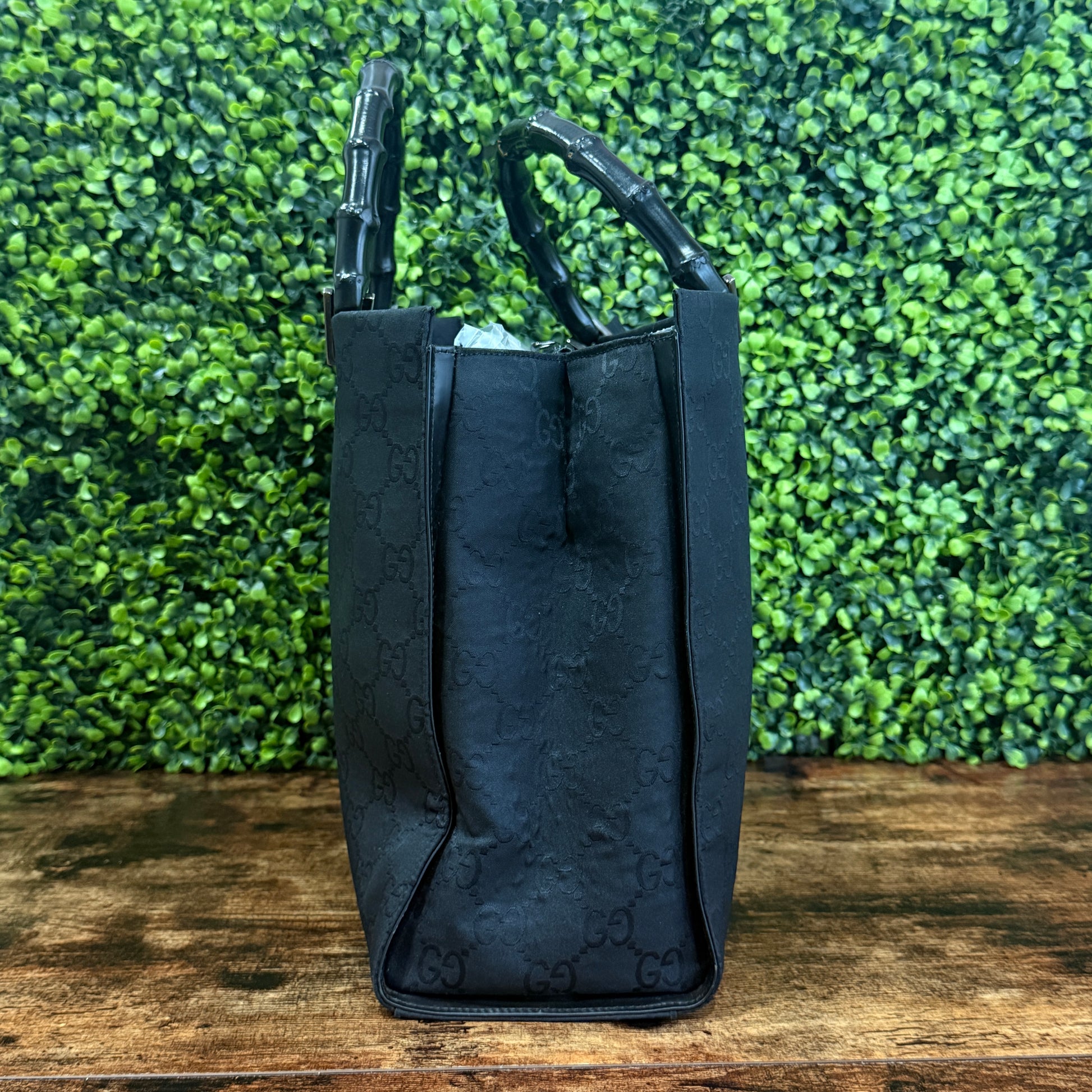 Gucci Black Bamboo Tote Bag