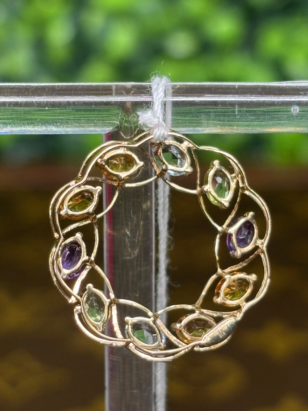 Pendant 18K Yellow Gold Multigem Circle