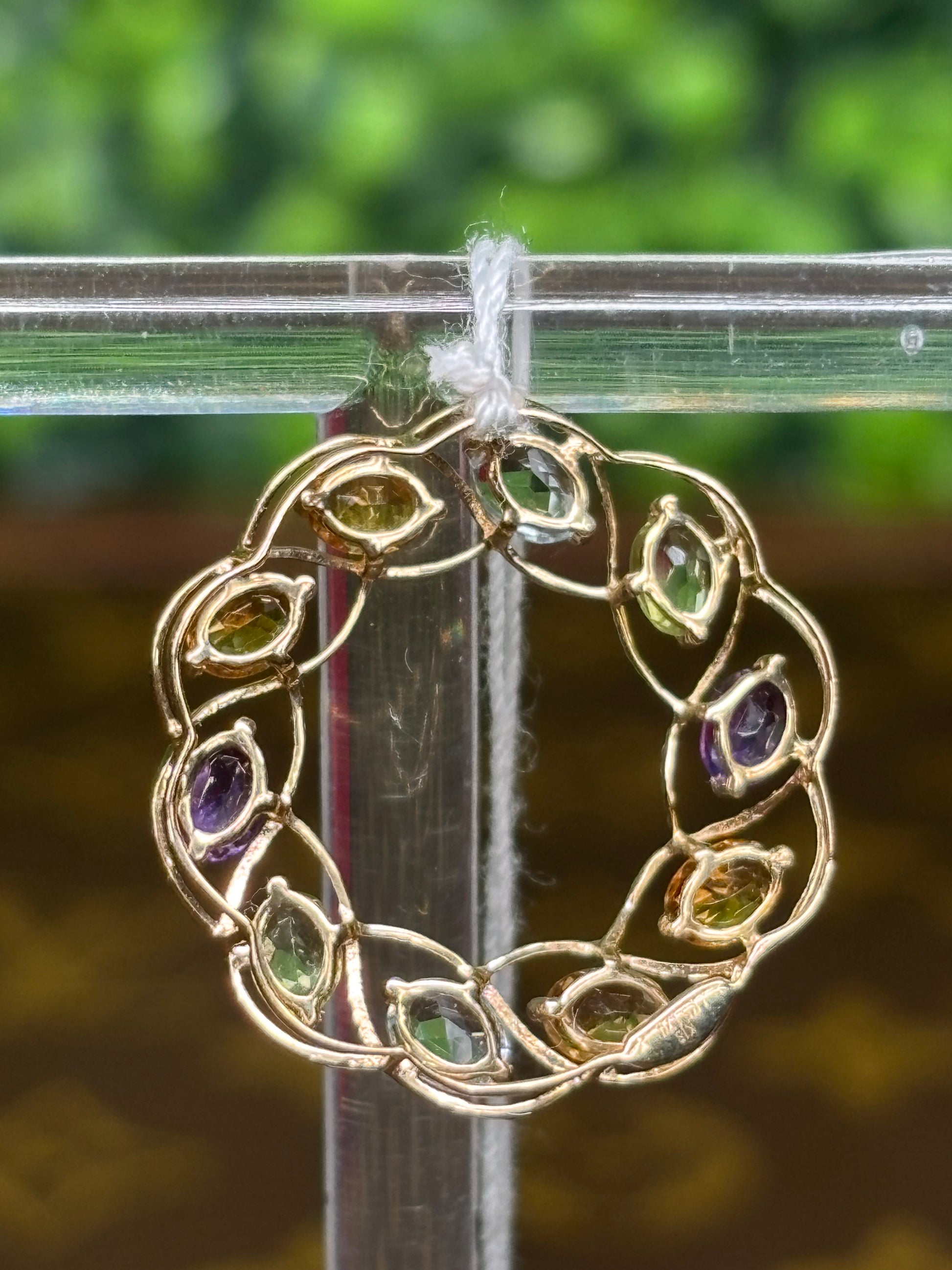 Pendant 18K Yellow Gold Multigem Circle