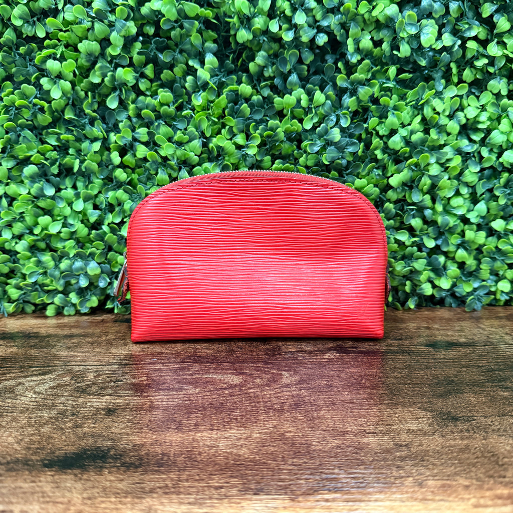 Louis Vuitton Red Epi Leather Cosmetic Pouch