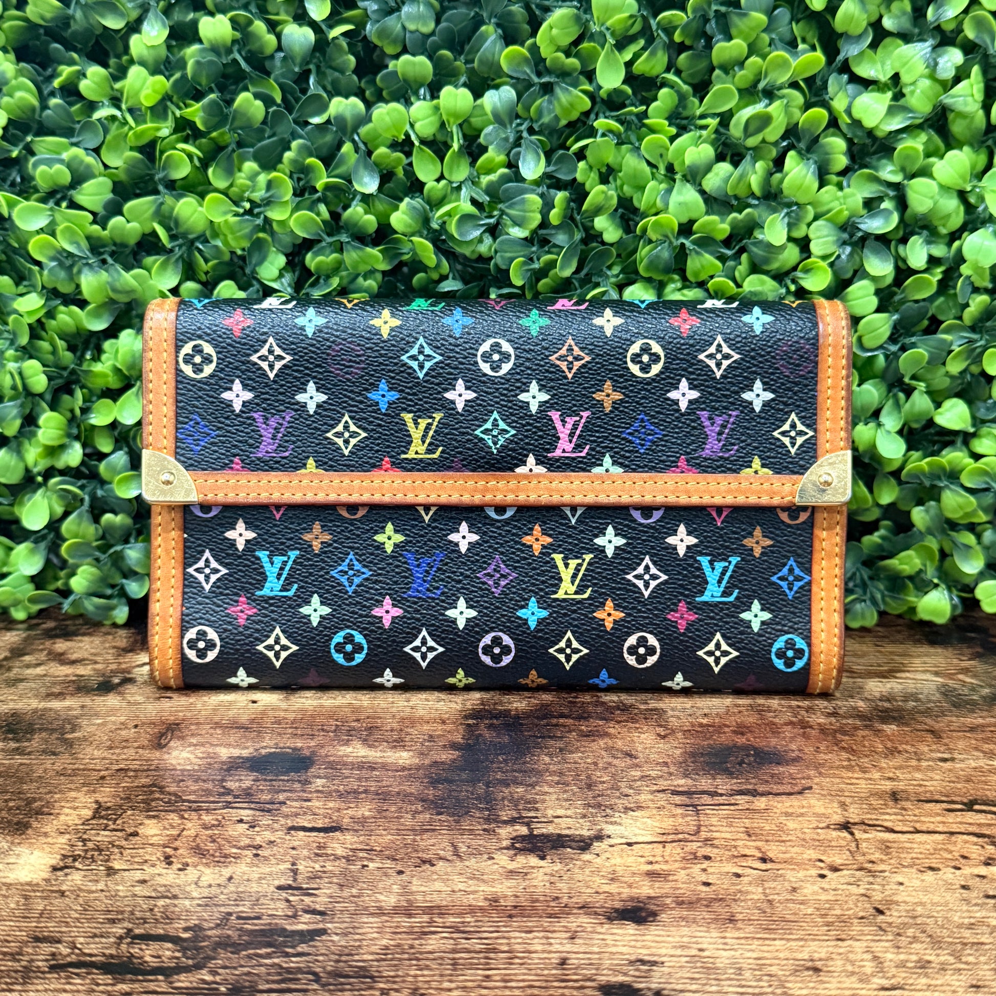 Louis Vuitton x Takashi Murakami Black Multicolor Wallet