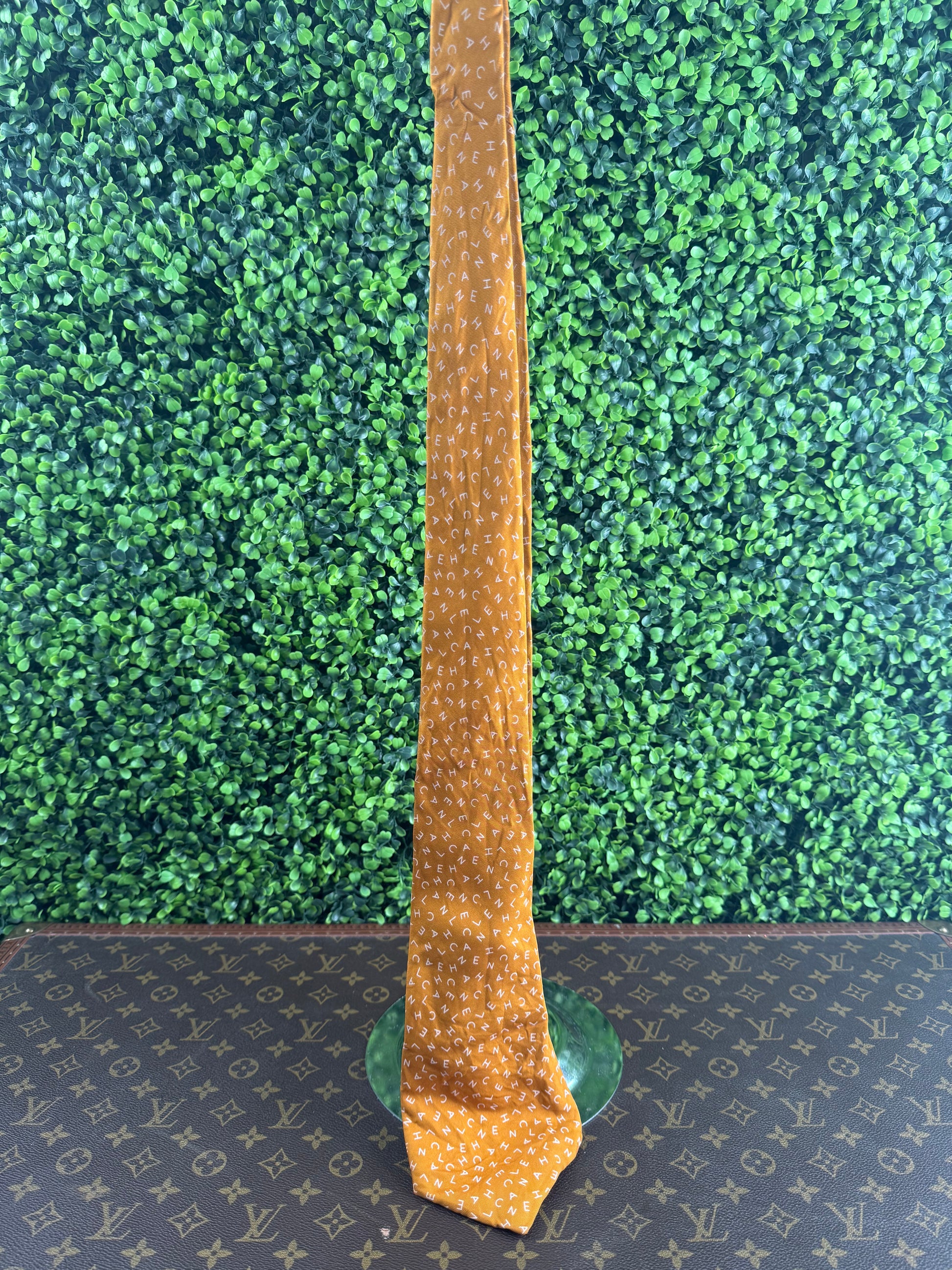 Chanel Orange Silk Tie