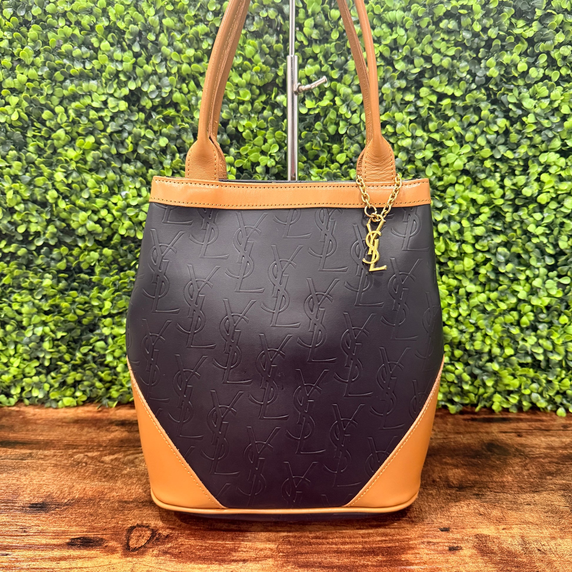 YSL Vintage Bicolor Brown and Noir Bag