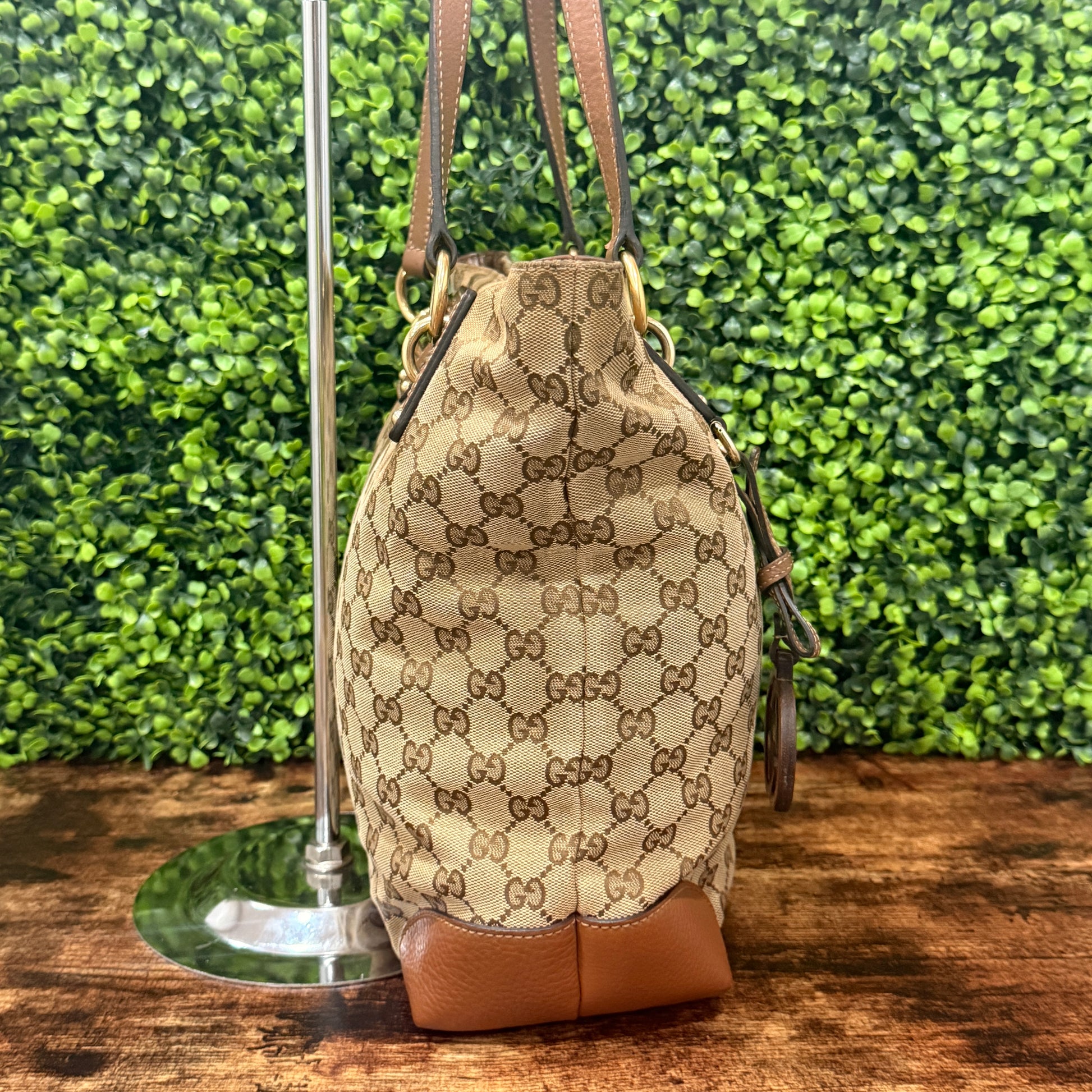 Gucci GG Canvas Charm Medium Tote
