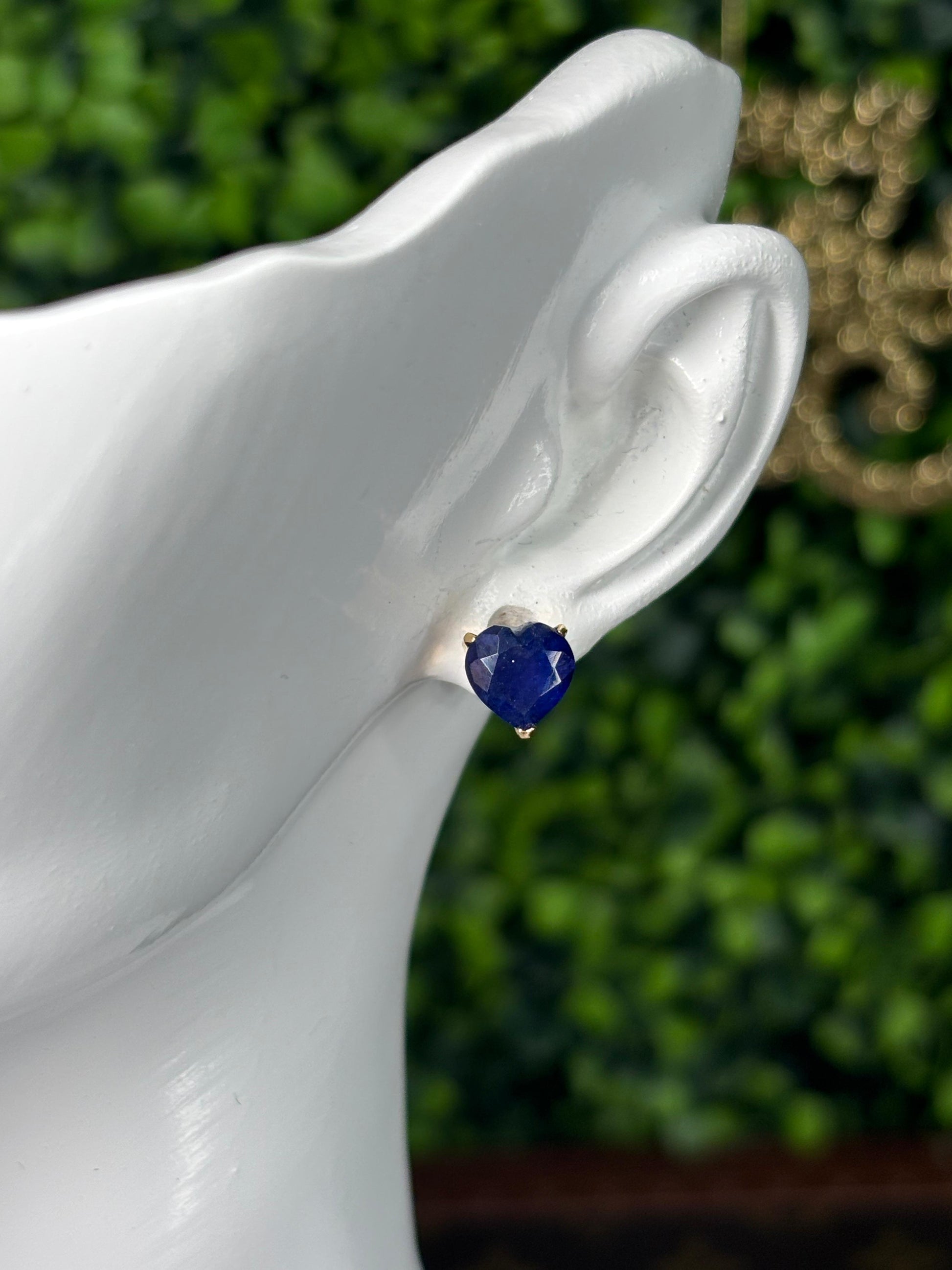 Earrings Yellow Gold 18K w/Blue Sapphires