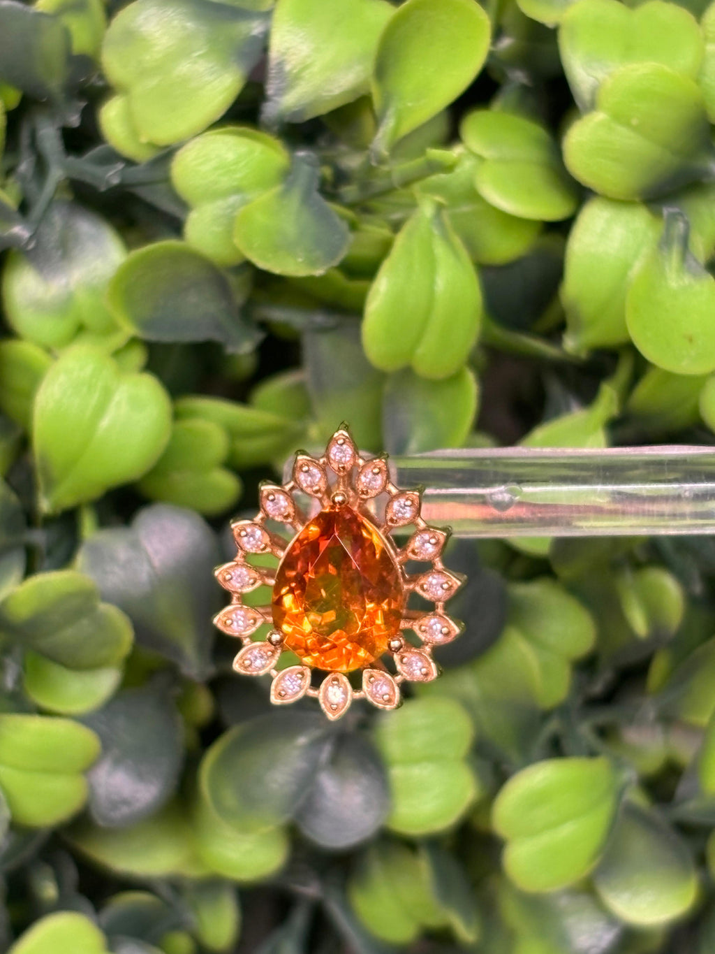 Jewelry Set Yellow Gold 18K w/Diamonds & Citrine Drop Style