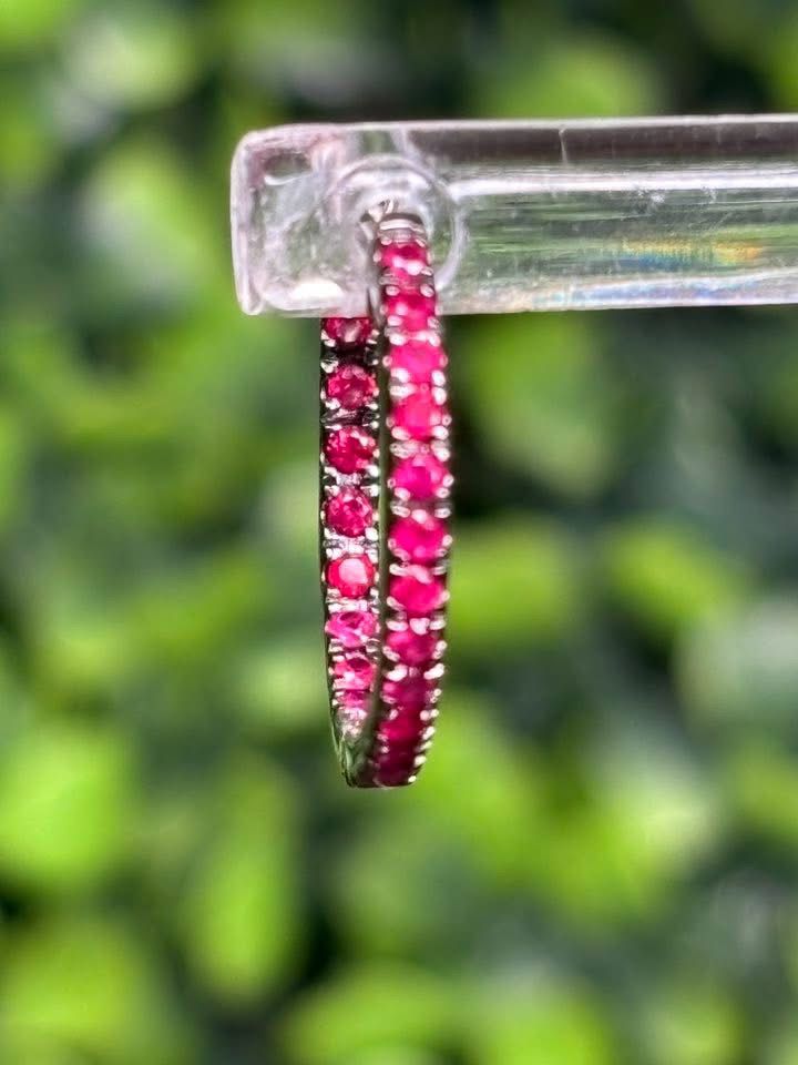 Earrings White Gold 18K w/Rubies