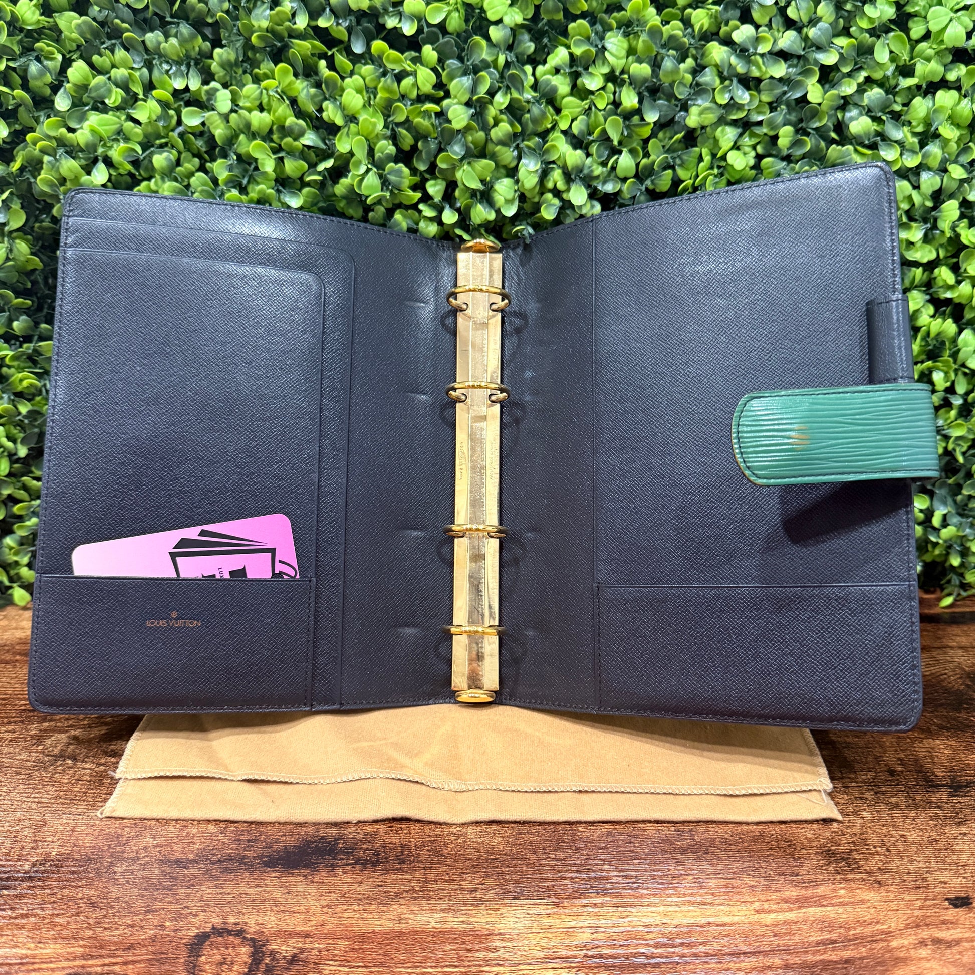 Louis Vuitton Green Epi Leather Agenda GM