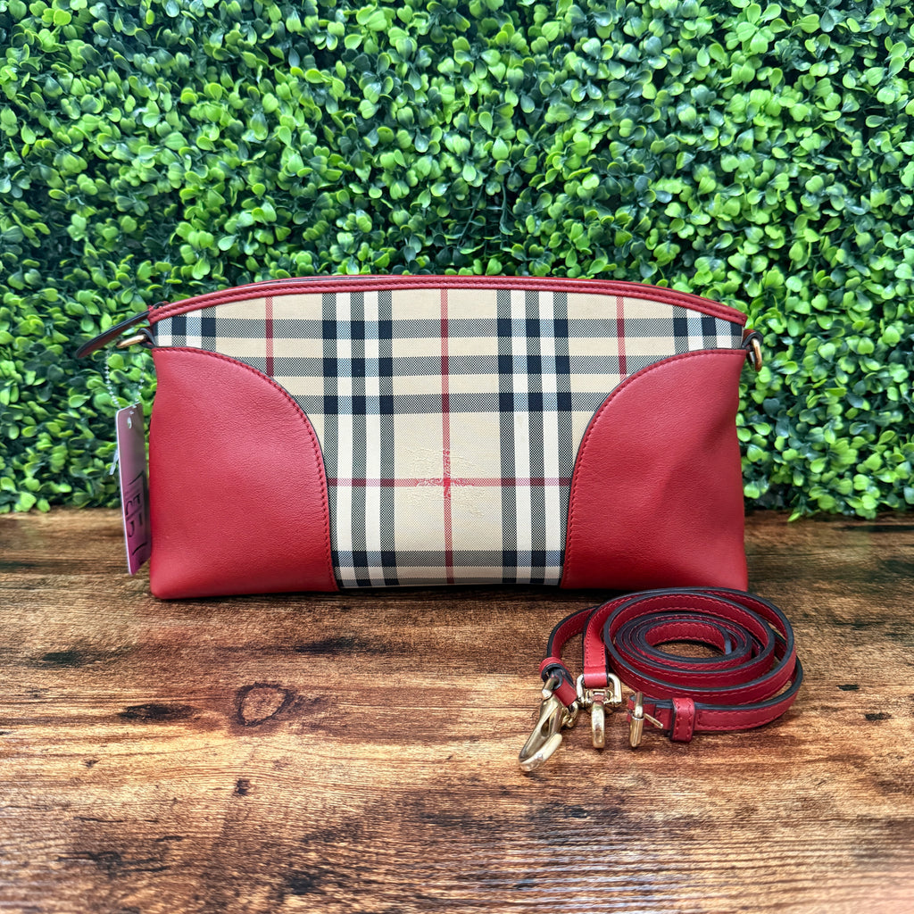 Burberry Red Haymarket Check Chichester Bag