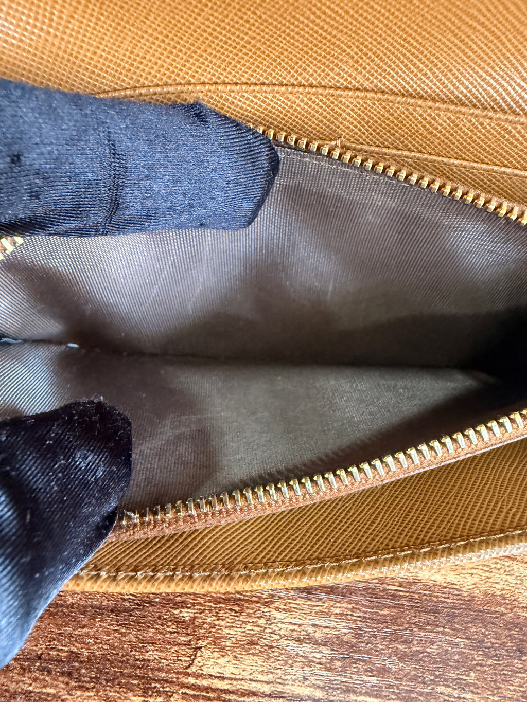 Prada Beige Saffiano Continental Flap Wallet