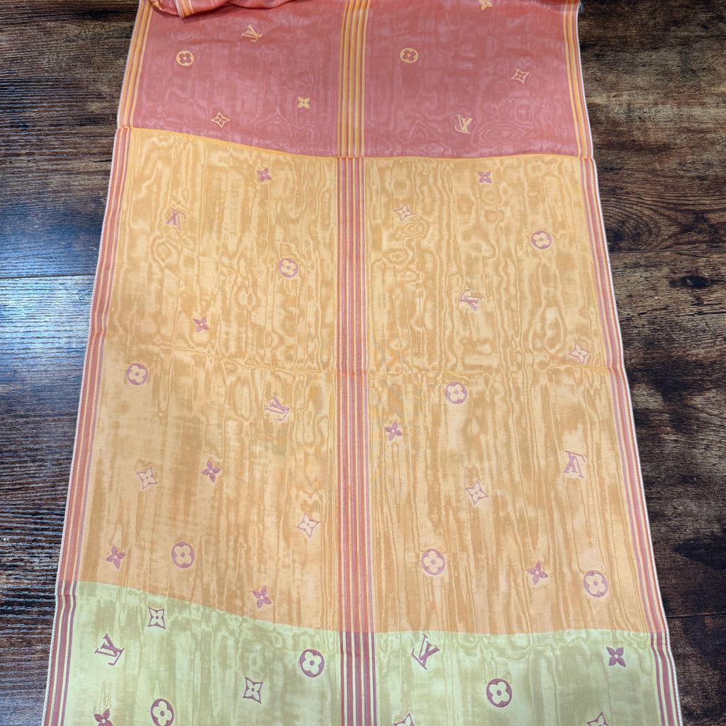 Louis Vuitton Monogram Silk Scarf Orange, Red & Yellow