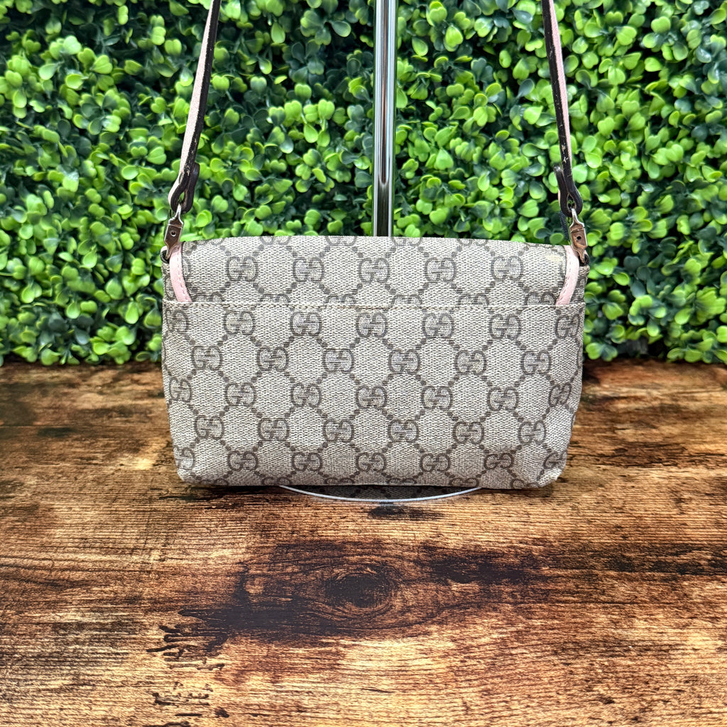 Gucci GG Canvas Heart Bit Pink Canvas Bag