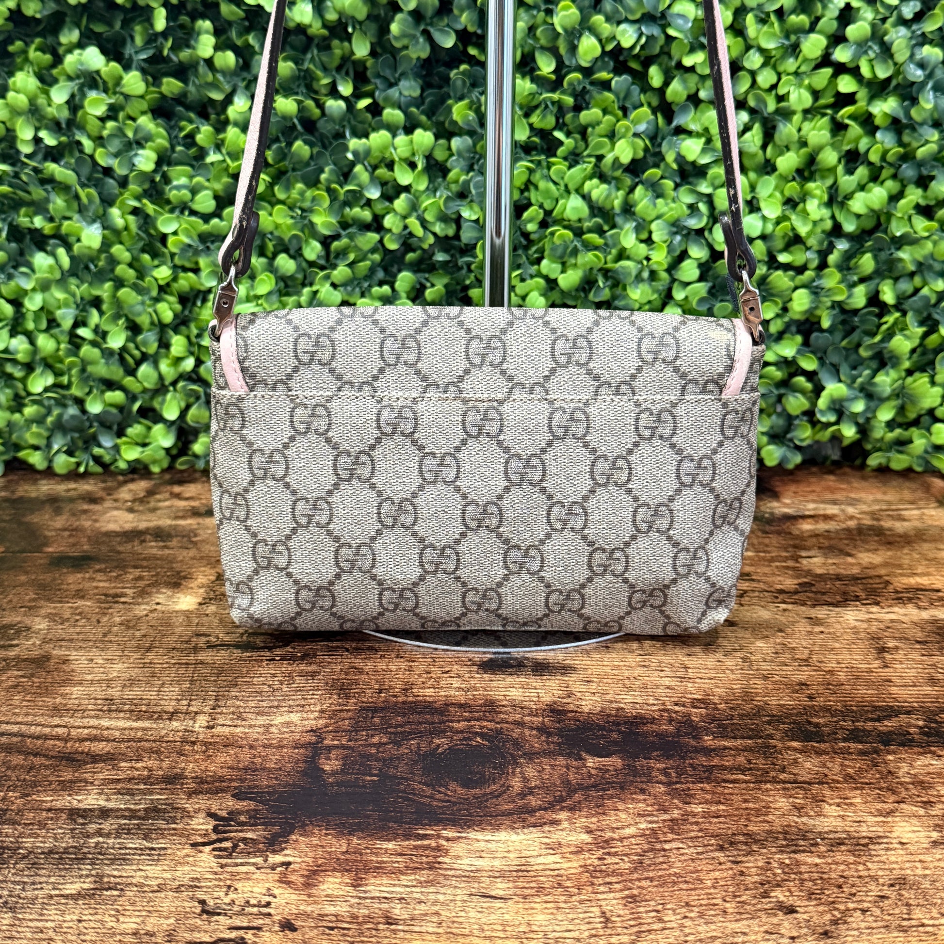 Gucci GG Canvas Heart Bit Pink Canvas Bag