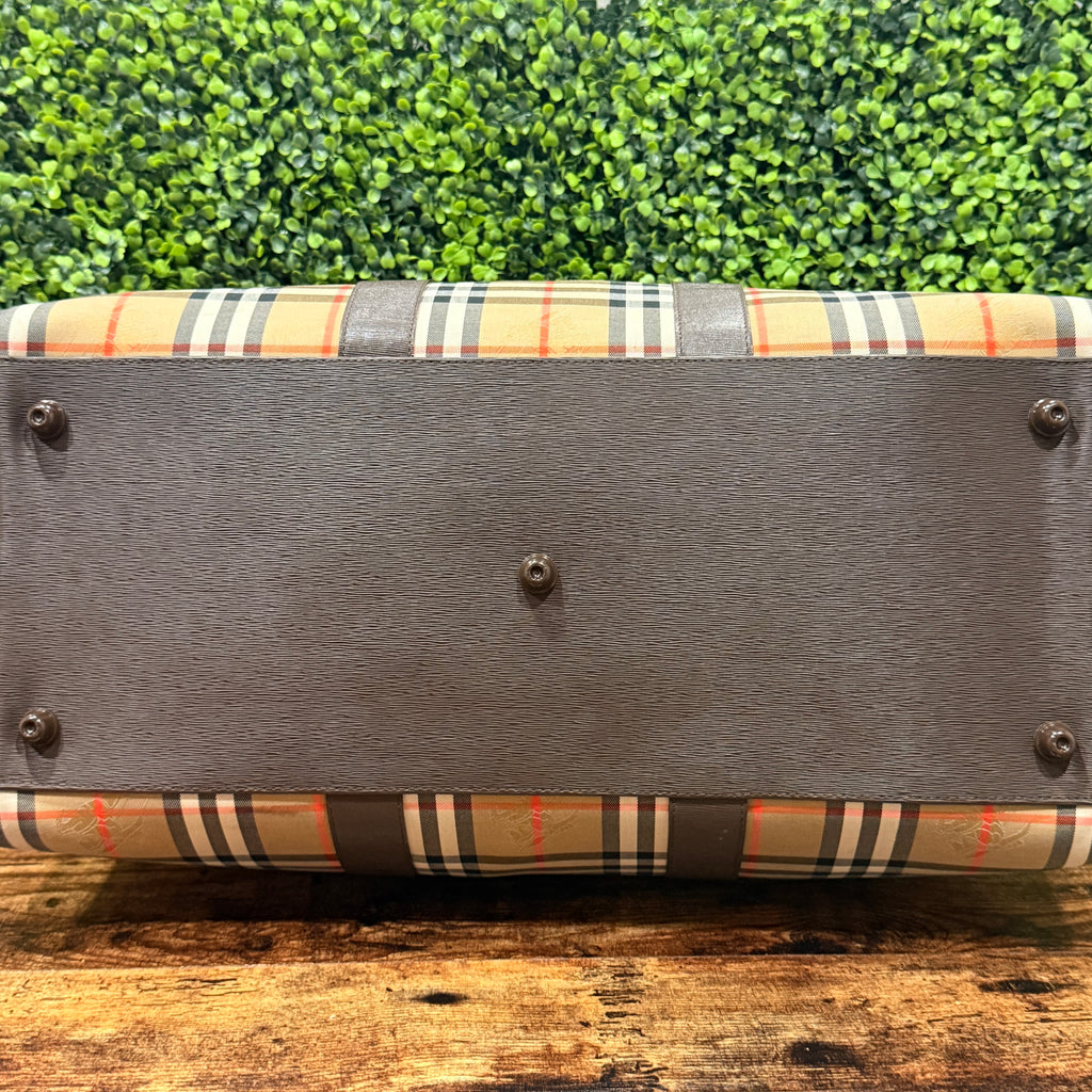 Burberry Haymarket Check Travel Duffle Bag