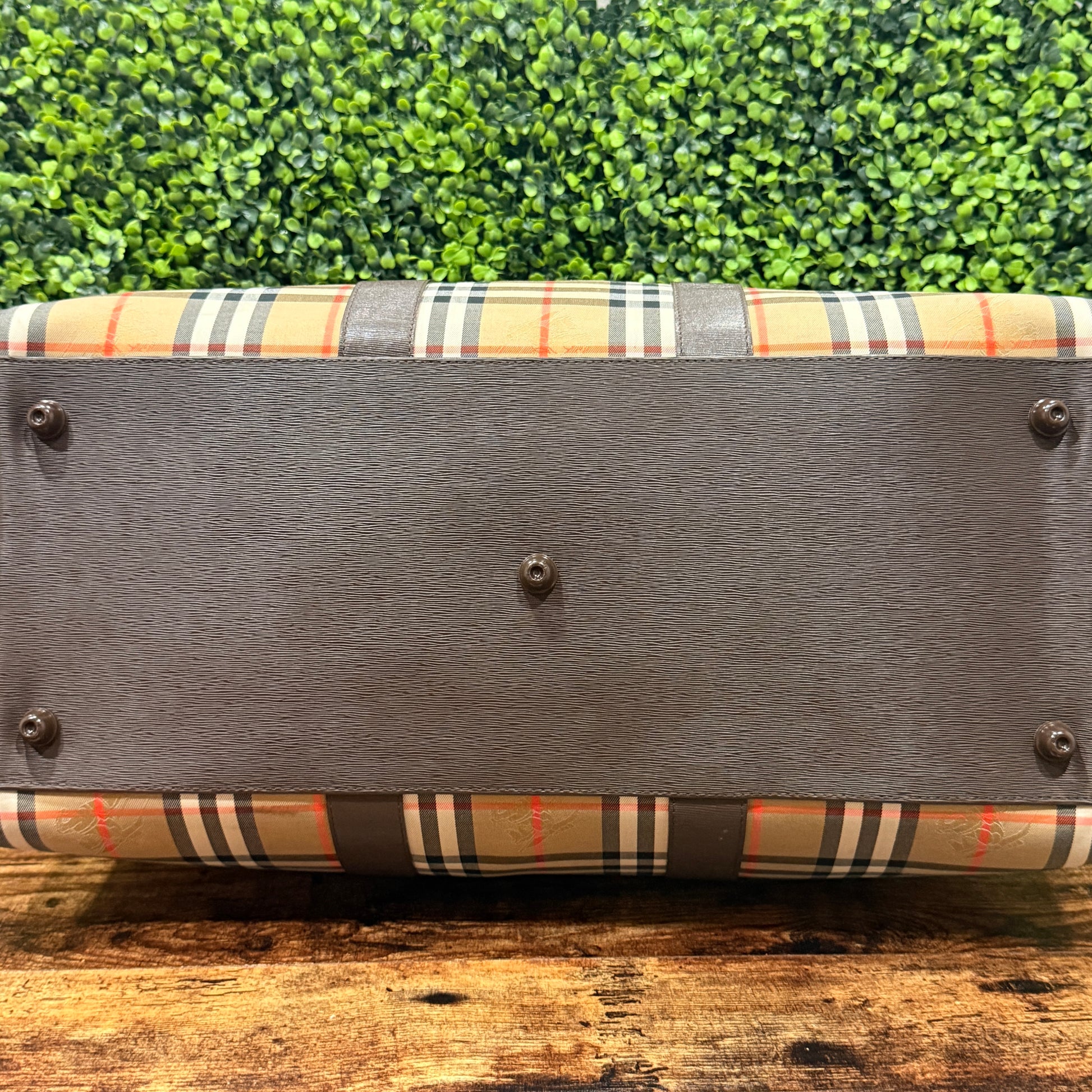 Burberry Haymarket Check Travel Duffle Bag