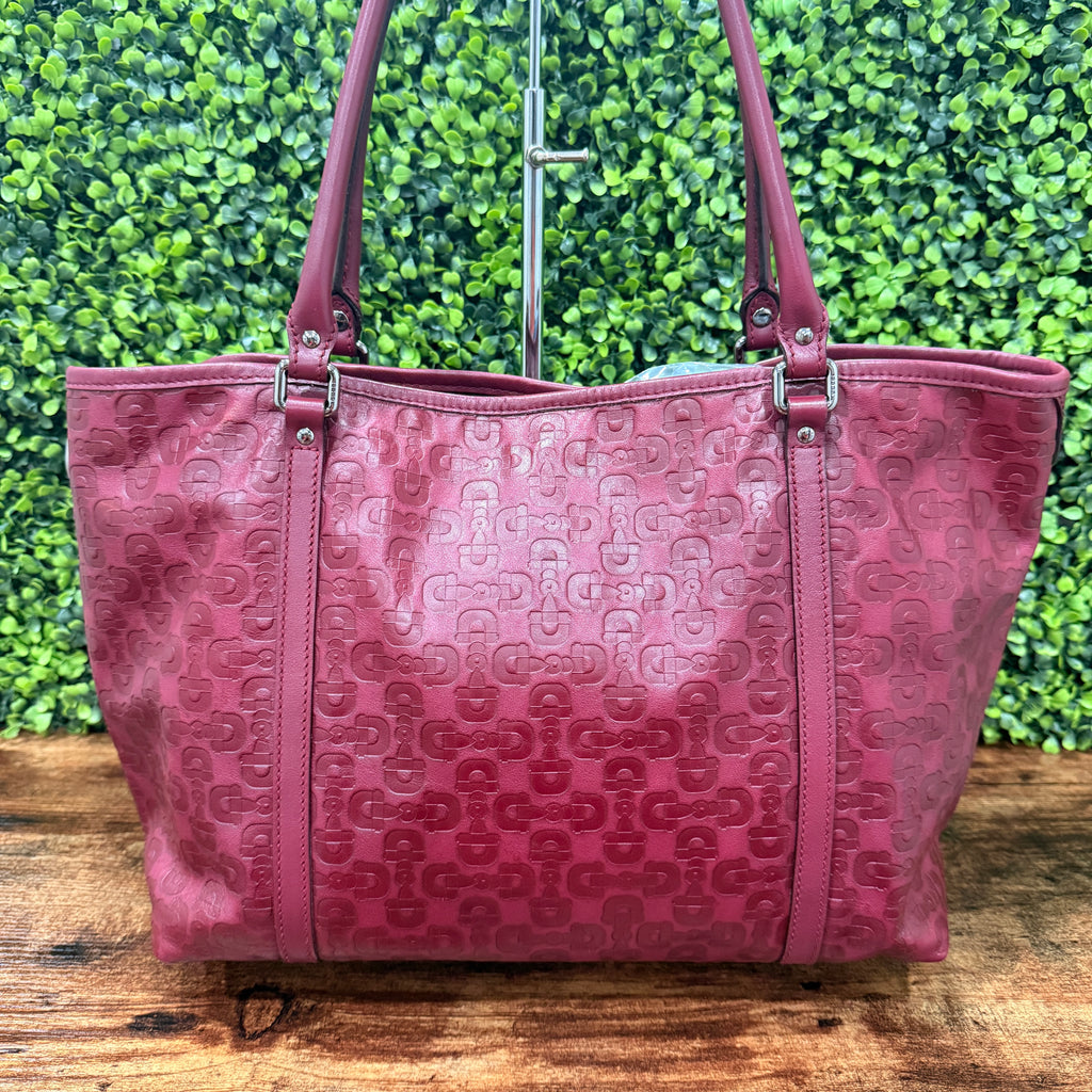 Gucci Tote Embossed Leather Bag