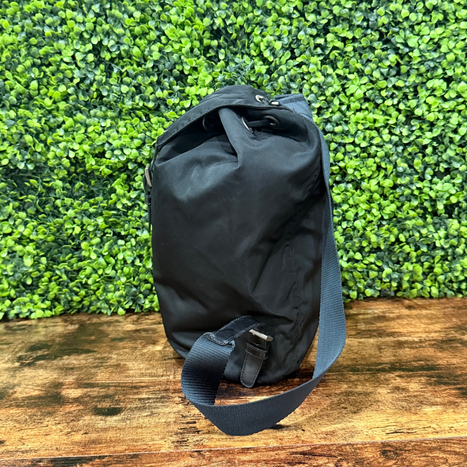 Prada Black Tessuto Drawstring Backpack