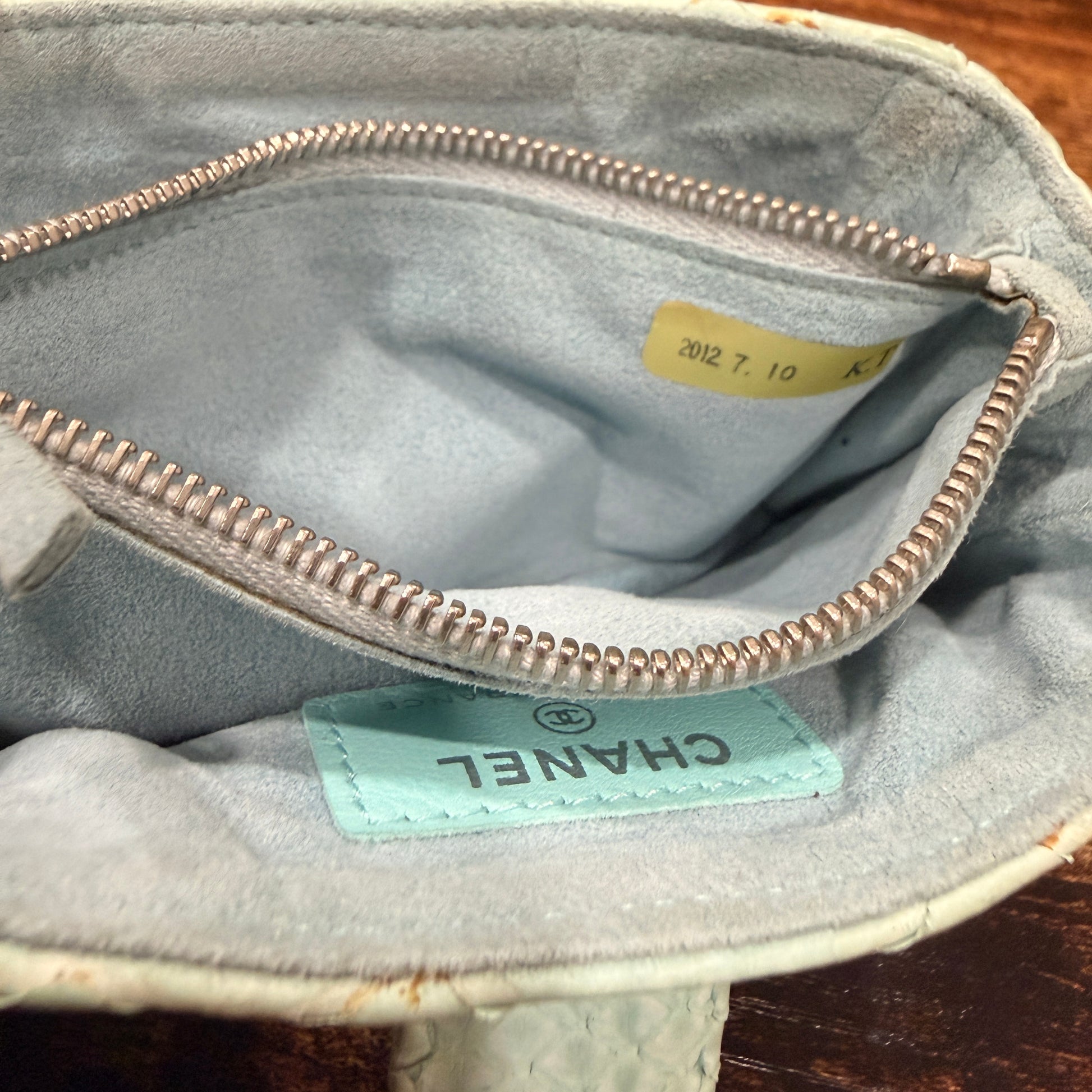 Chanel Python Mint Phone Holder Clutch