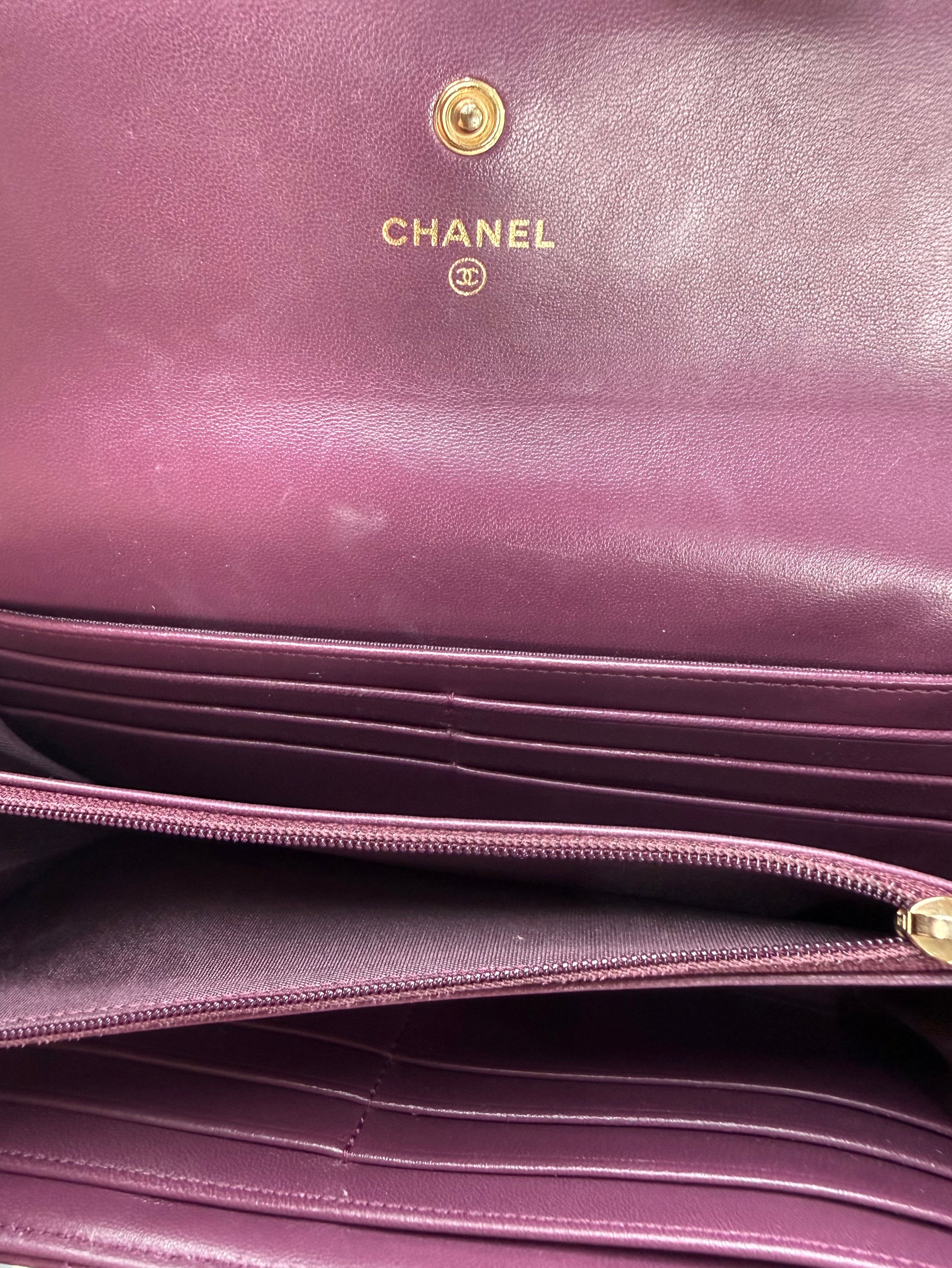 Chanel Flap Wallet Purple