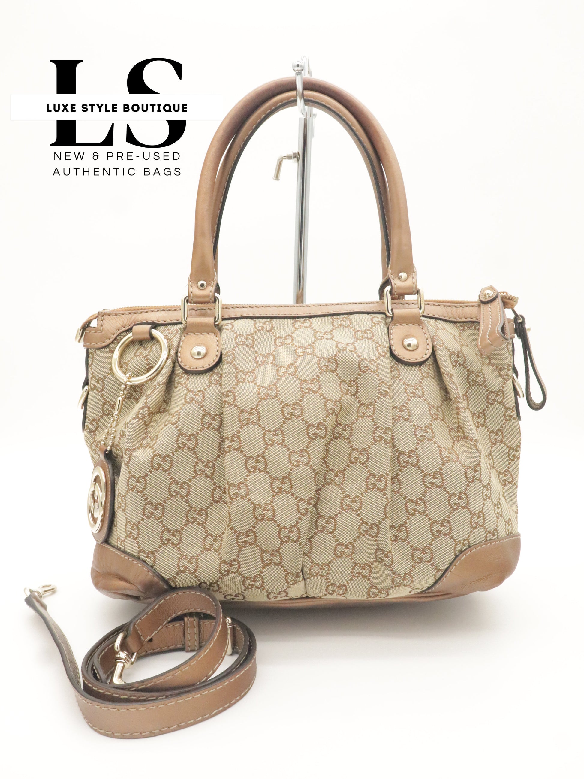 Gucci GG Canvas Sukey Satchel Bag