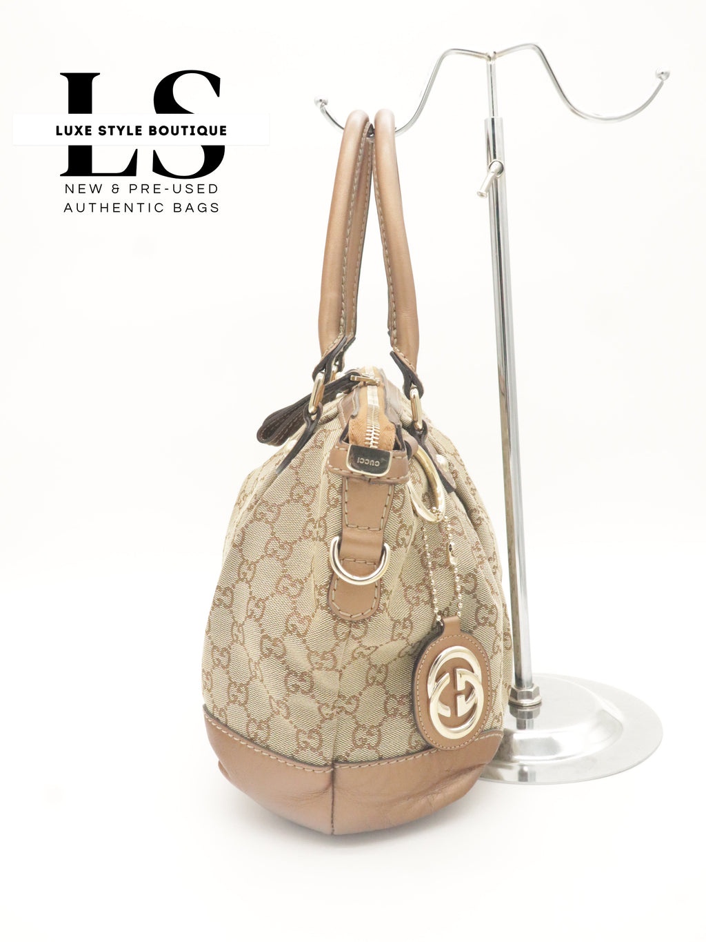 Gucci GG Canvas Sukey Satchel Bag