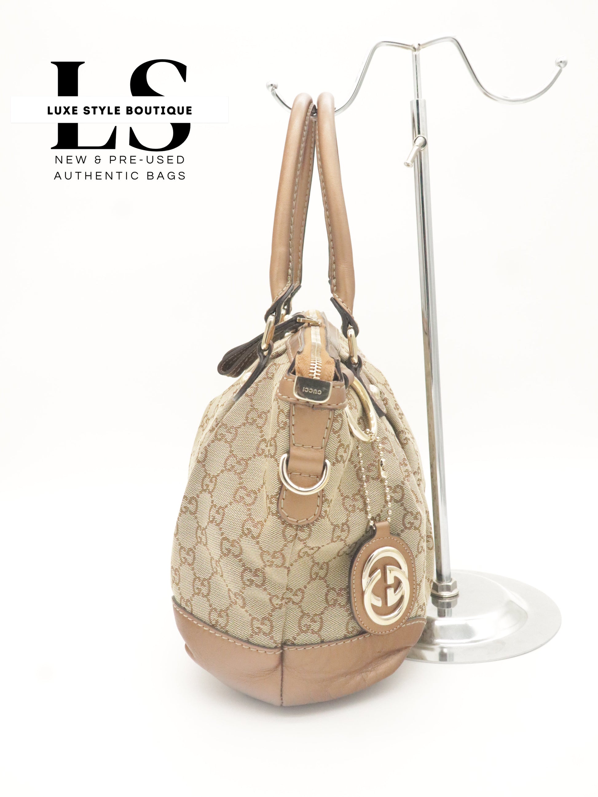 Gucci GG Canvas Sukey Satchel Bag