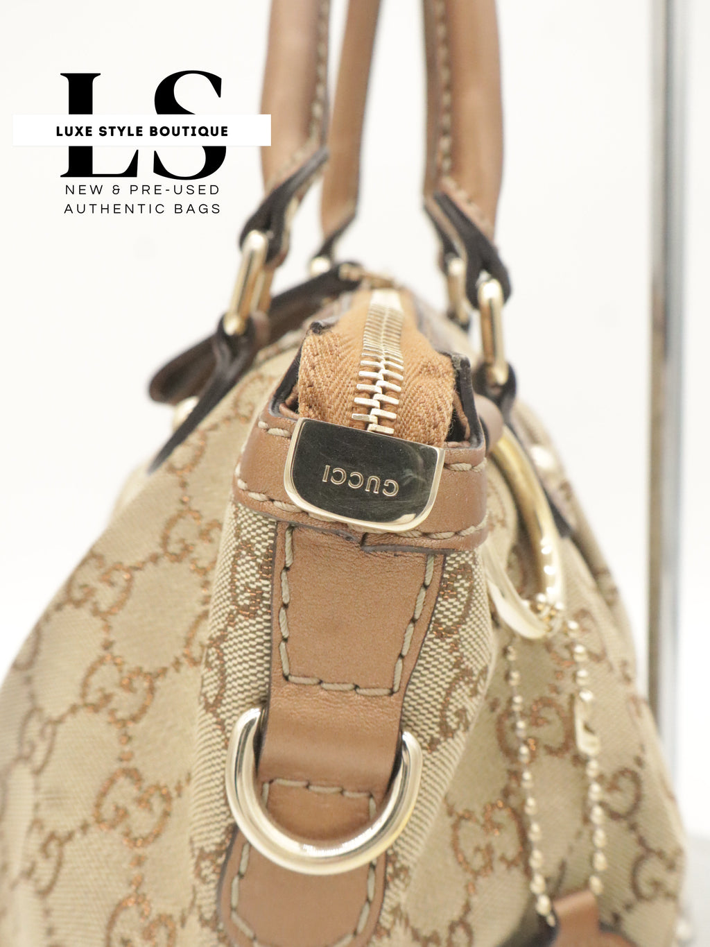 Gucci GG Canvas Sukey Satchel Bag