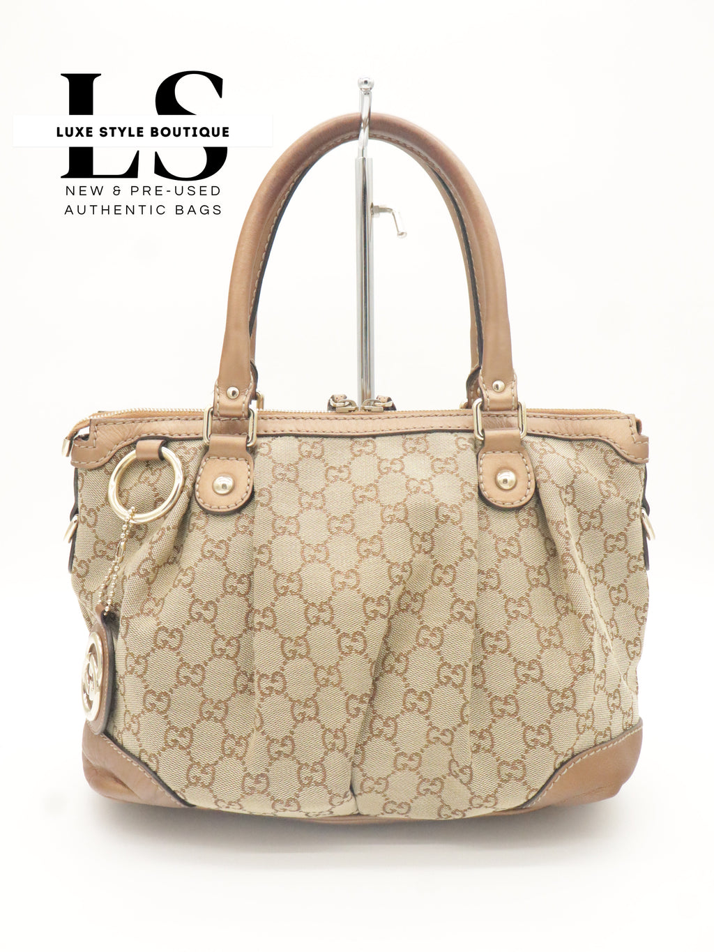 Gucci GG Canvas Sukey Satchel Bag