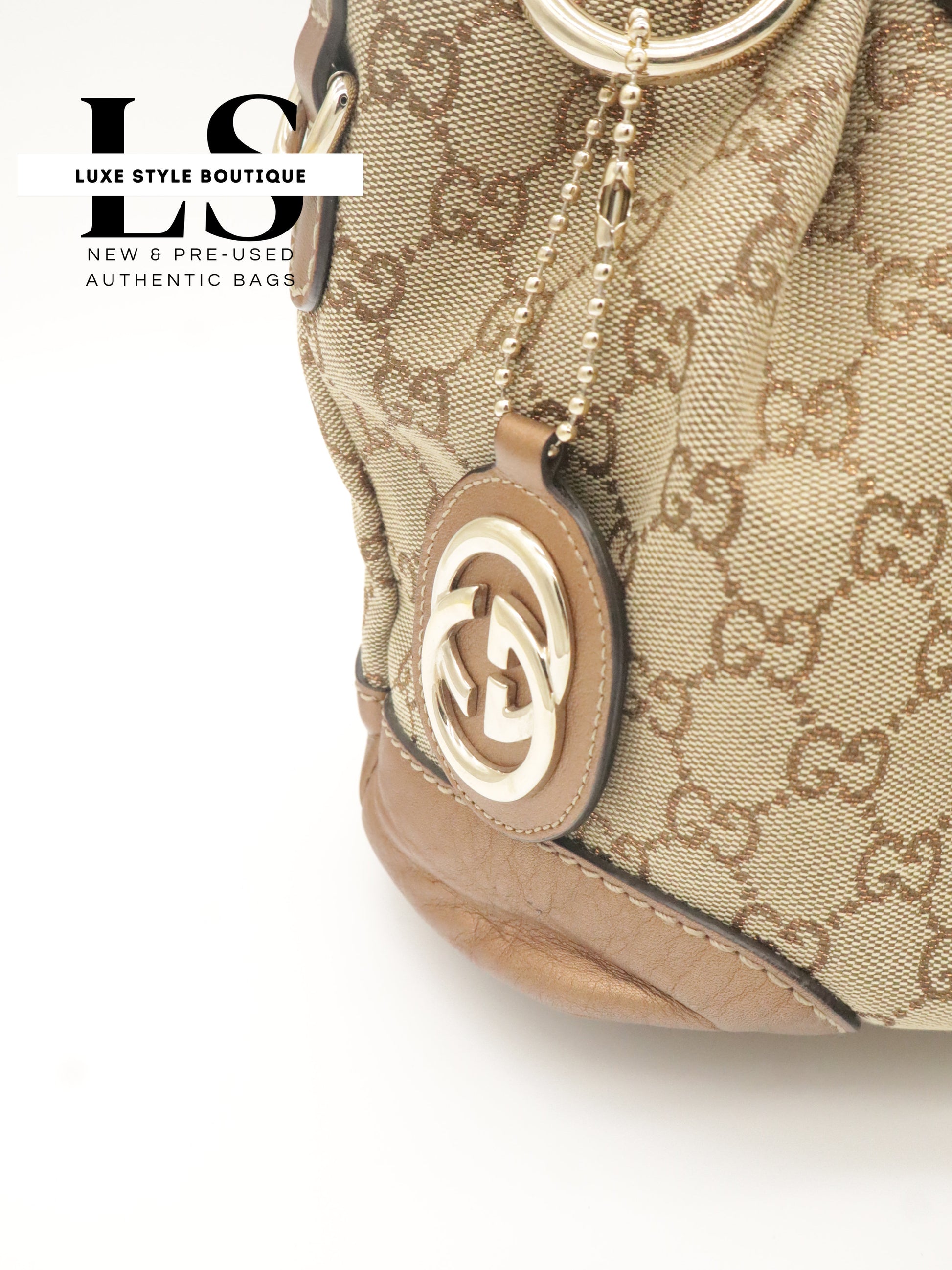 Gucci GG Canvas Sukey Satchel Bag