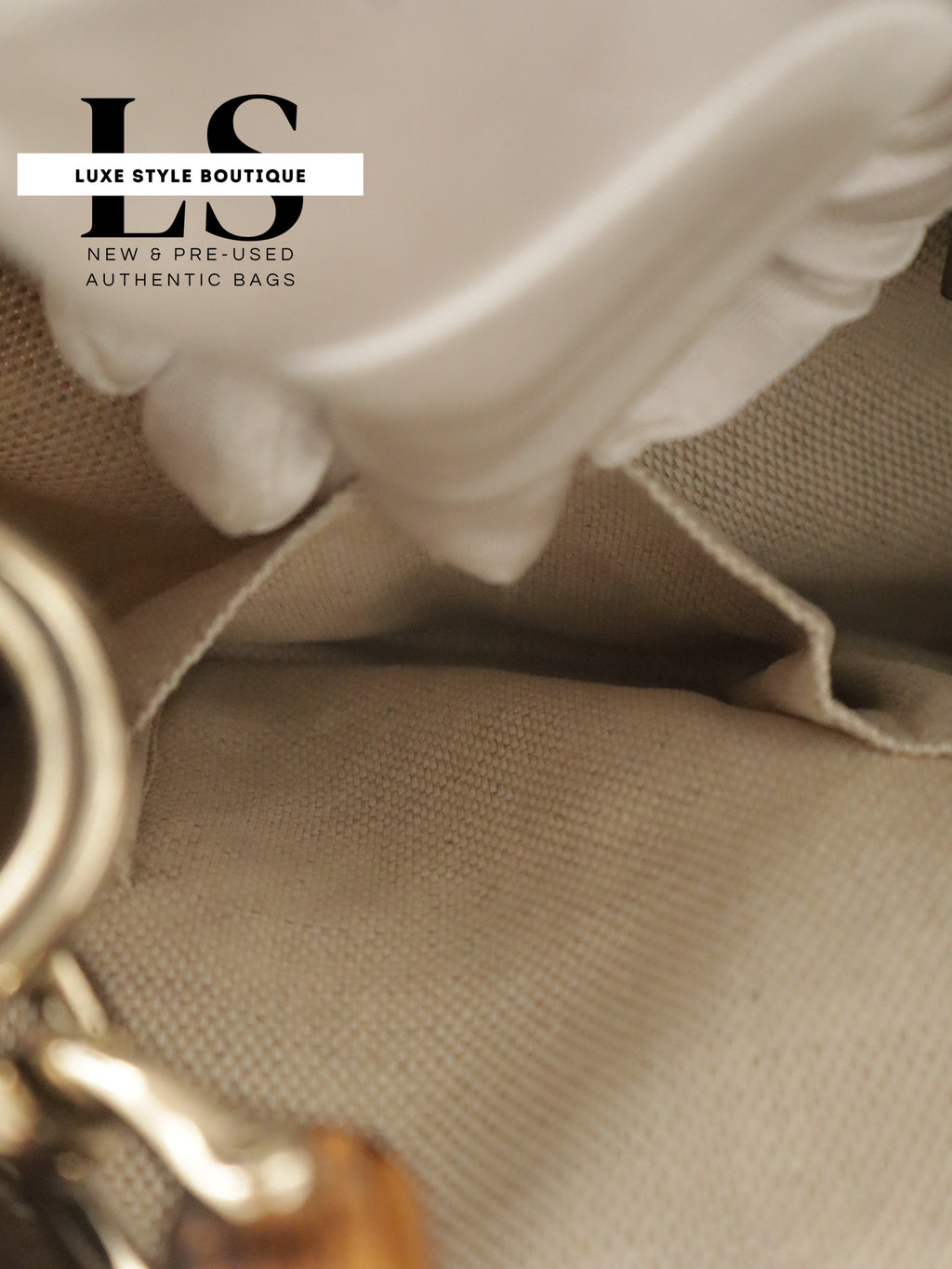 Gucci Flora Canvas Diana Bamboo Shoulder Bag