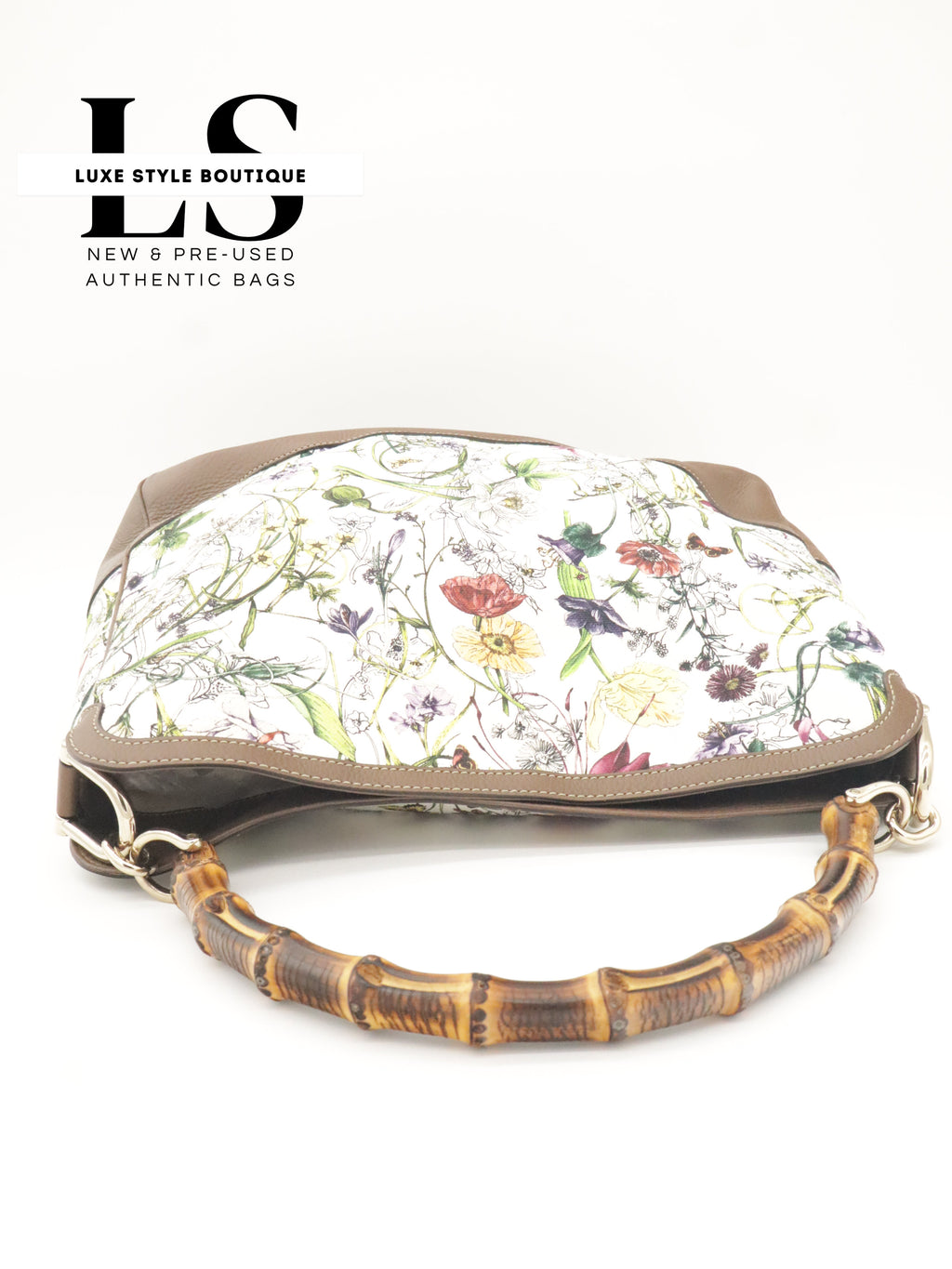 Gucci Flora Canvas Diana Bamboo Shoulder Bag