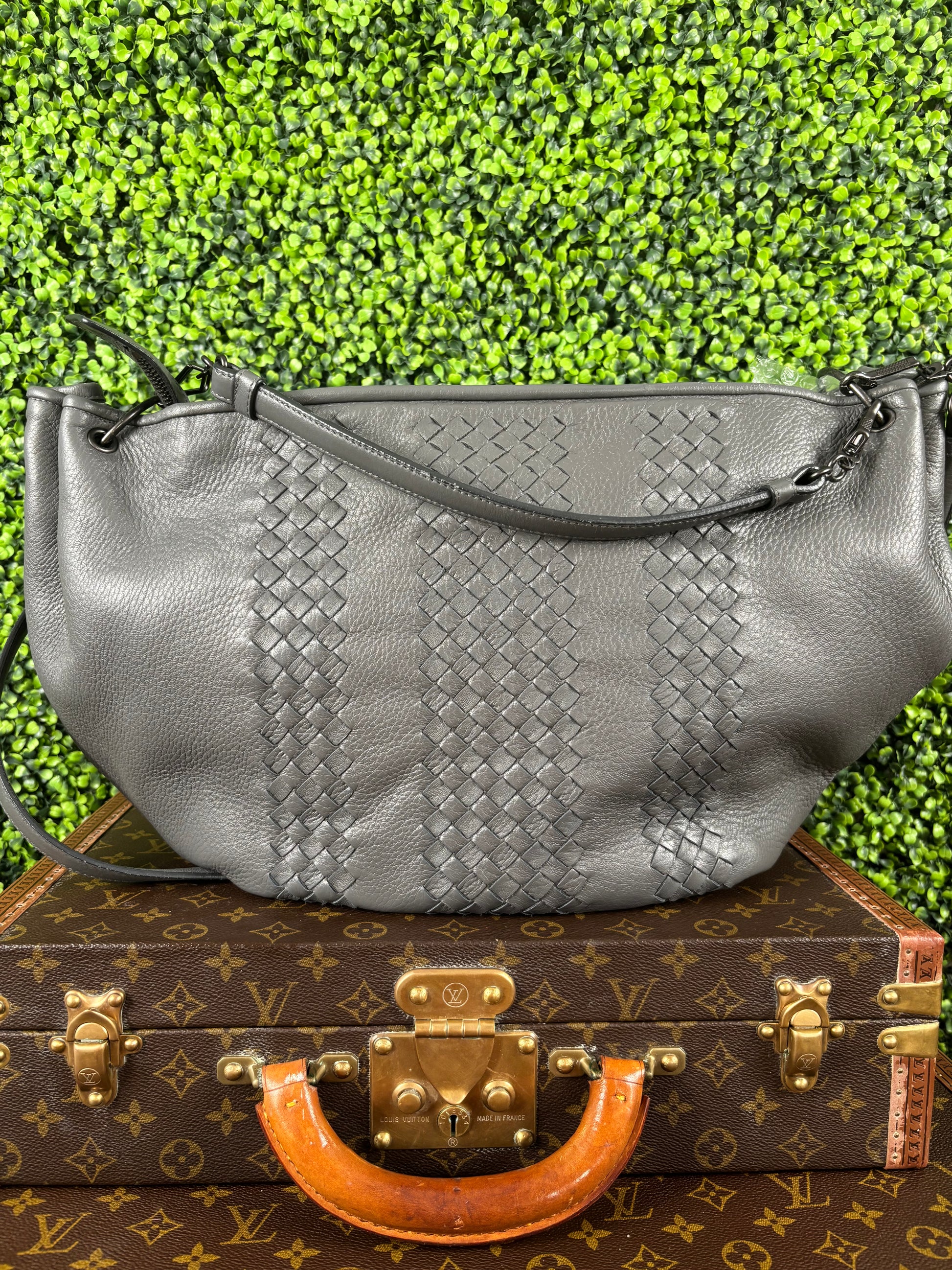 Bottega Veneta Gray Hobo Bag Large
