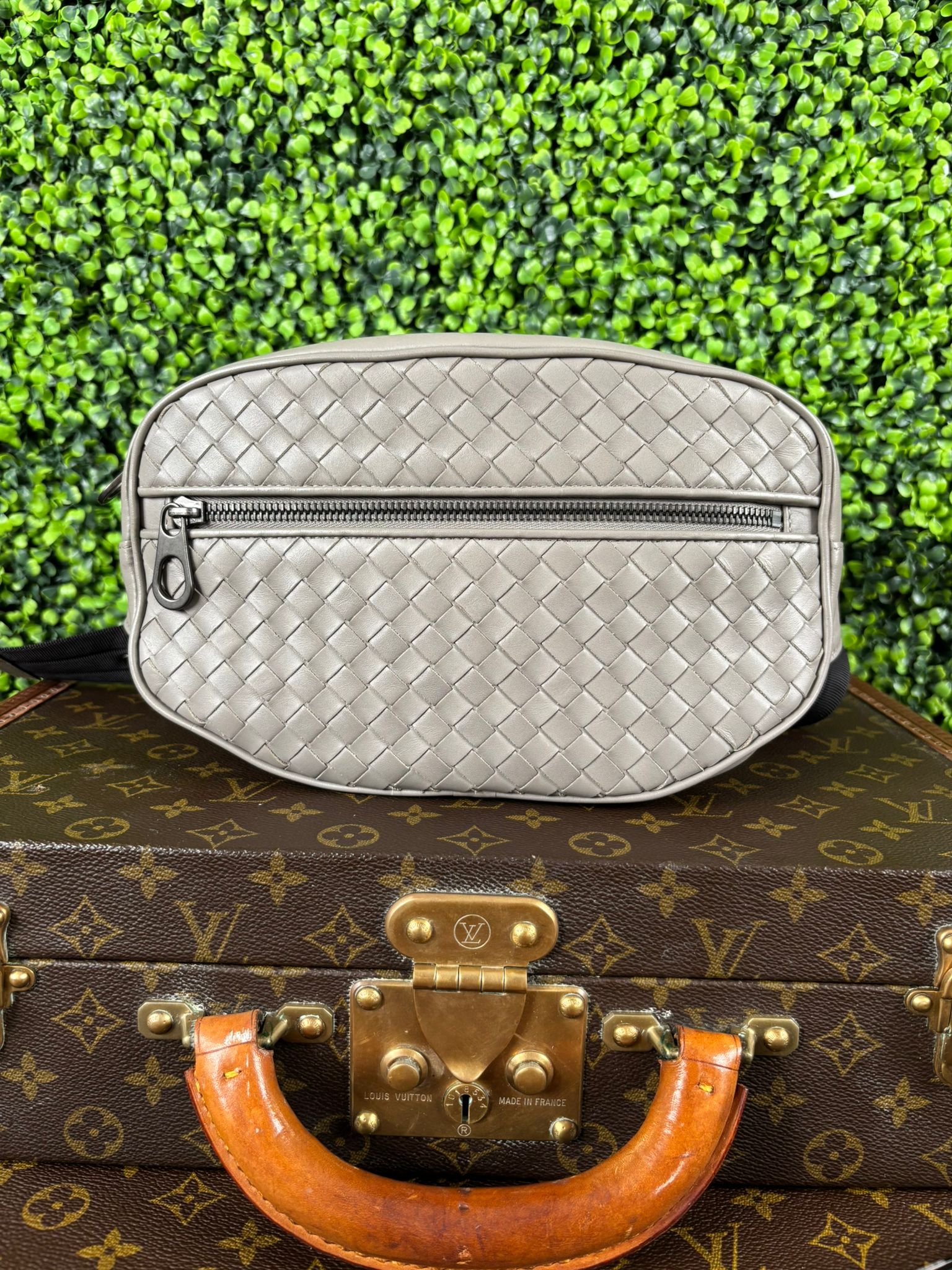 Bottega Veneta Grey Intrecciato Belt Bag