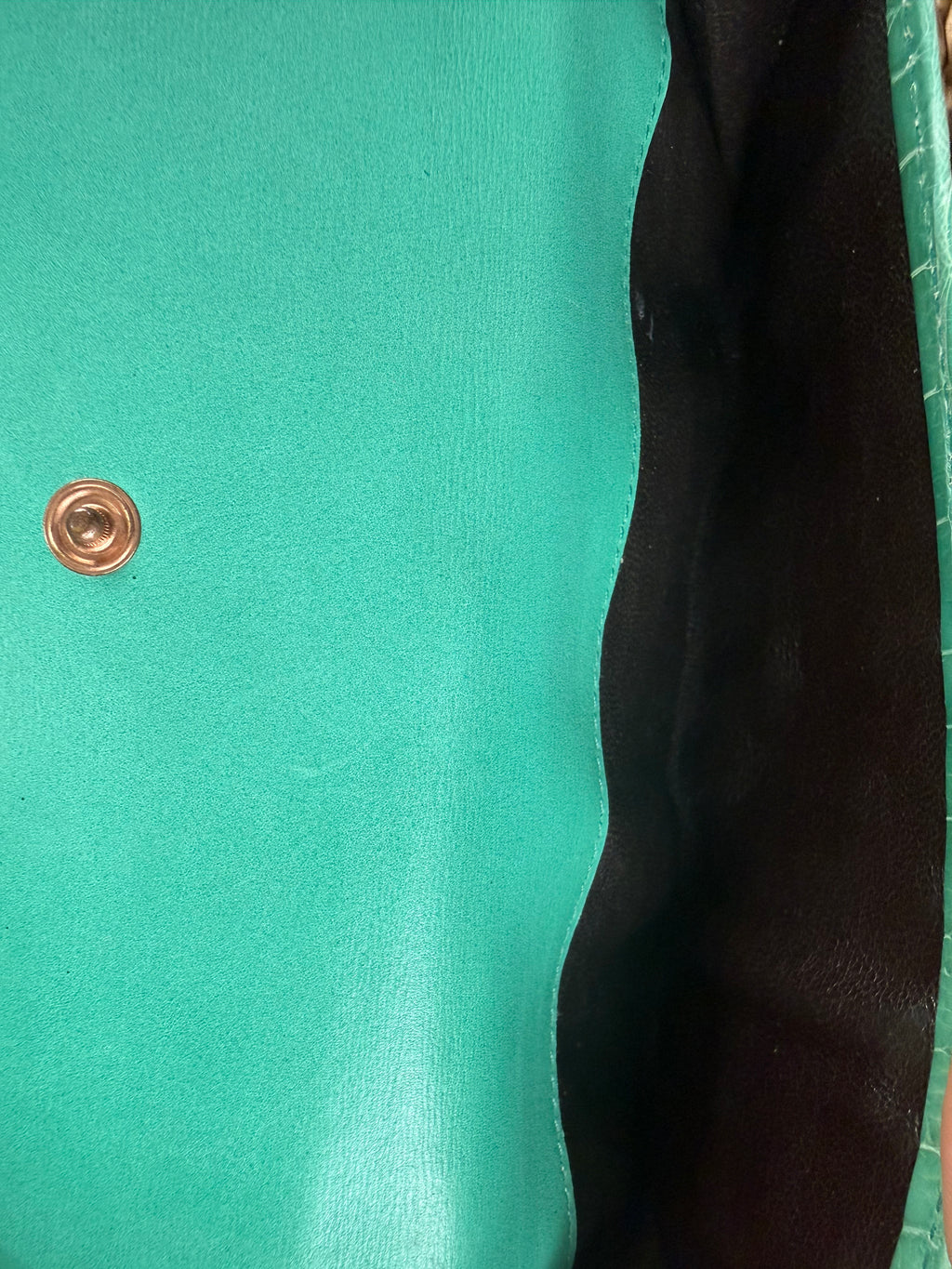 Gucci Horsebit Turquoise Crocodile Leather