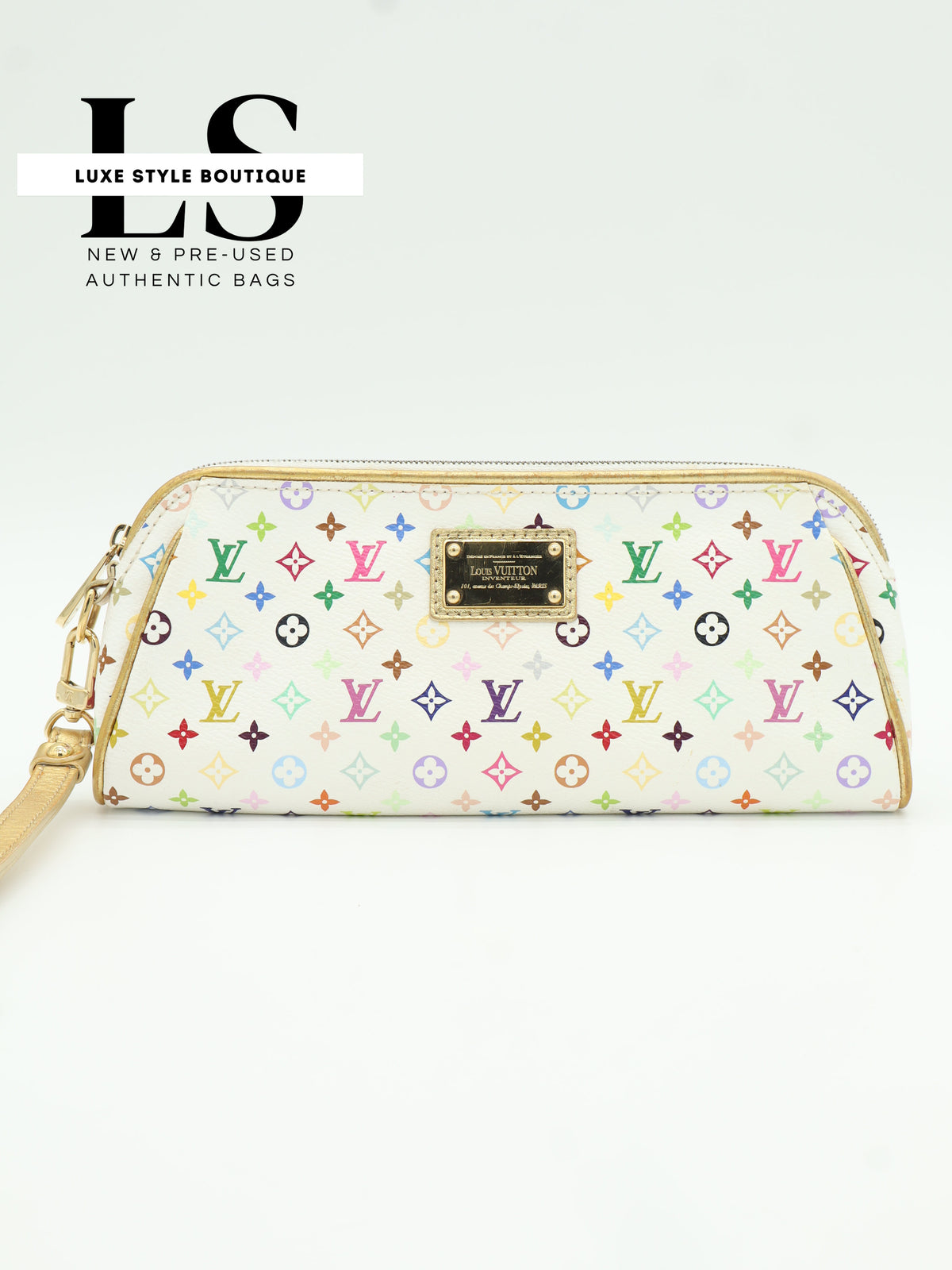 Louis Vuitton Kate Clutch White Monogram Multicolor