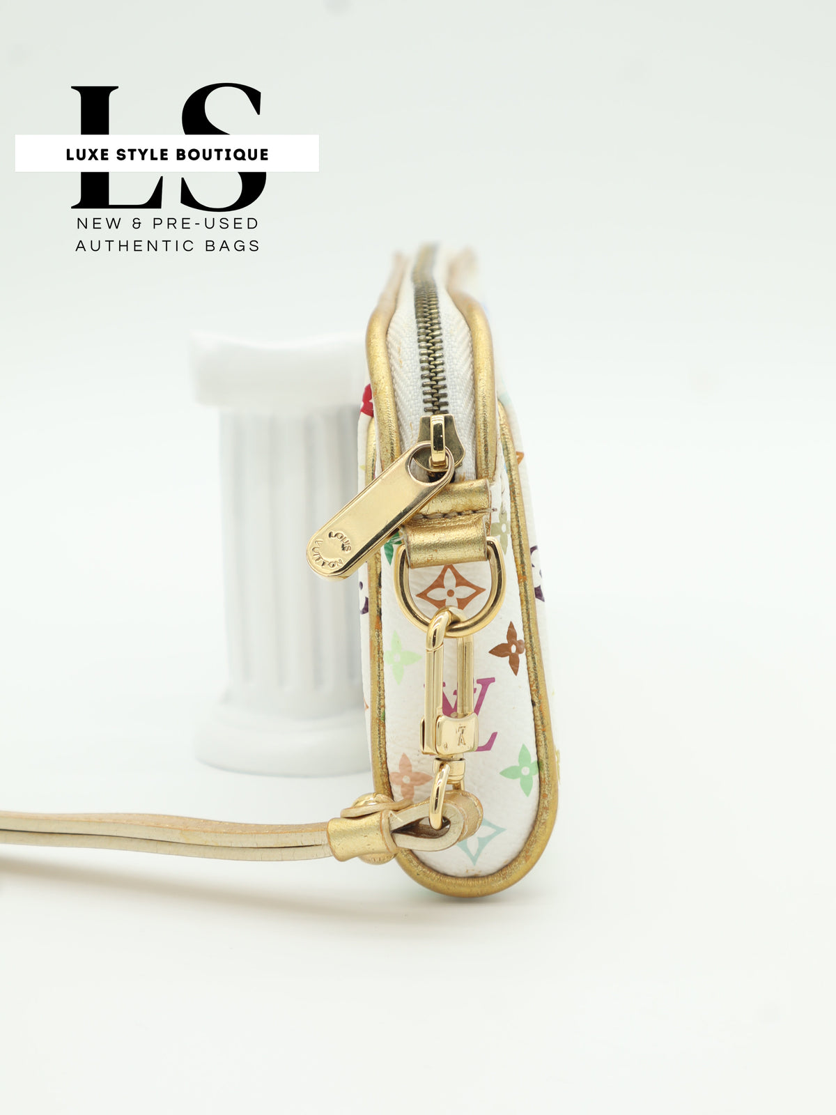 Louis Vuitton Kate Clutch White Monogram Multicolor