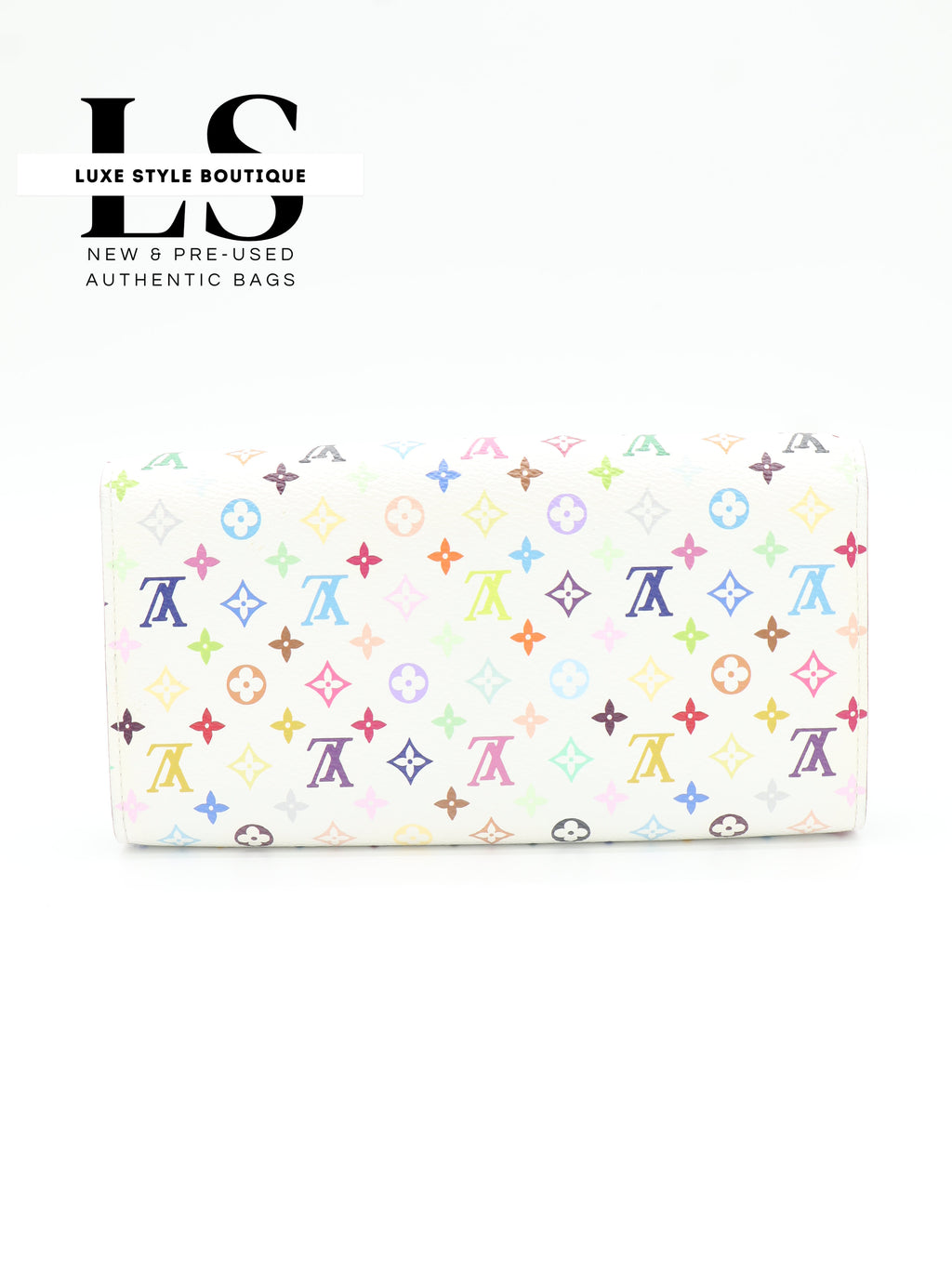 Louis Vuitton White Monogram Multicolor Sarah Flap Wallet