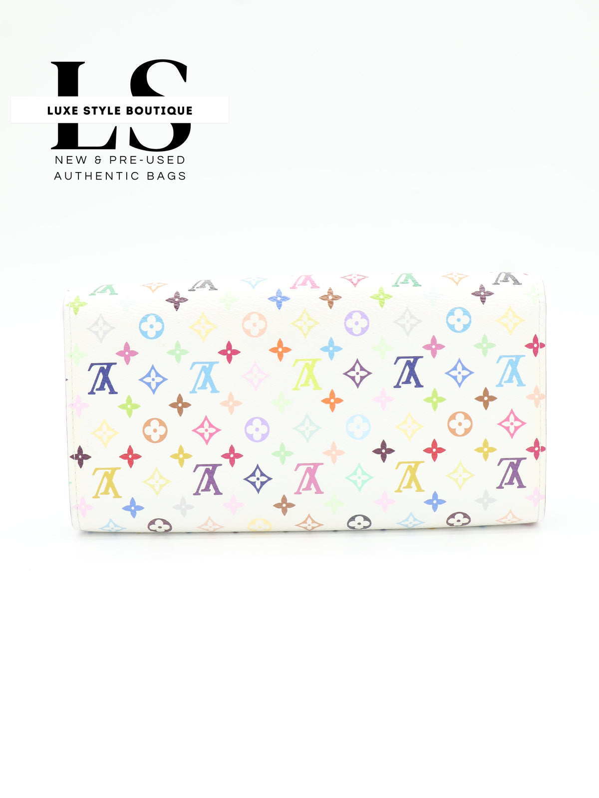 Louis Vuitton White Monogram Multicolor Sarah Flap Wallet