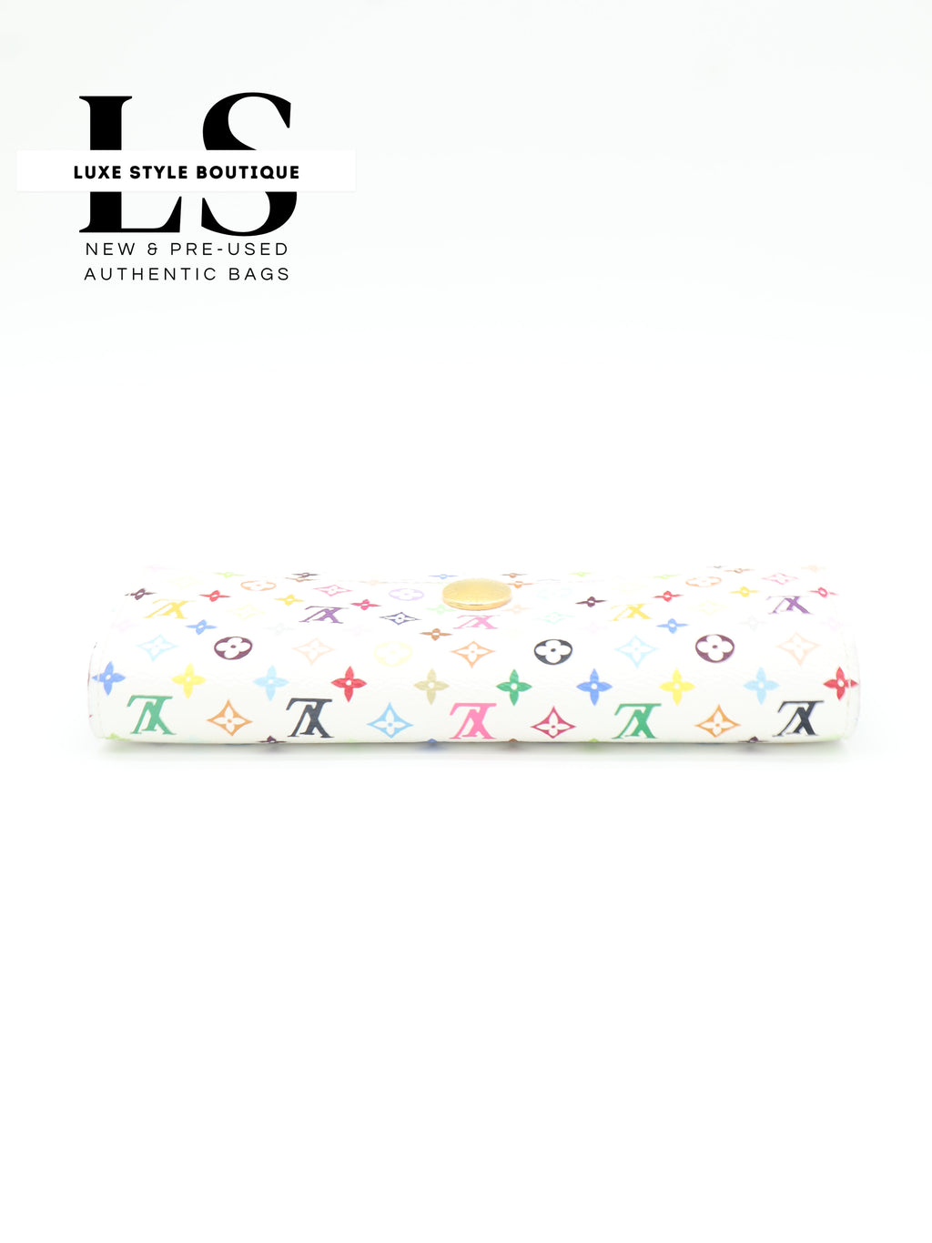 Louis Vuitton White Monogram Multicolor Sarah Flap Wallet